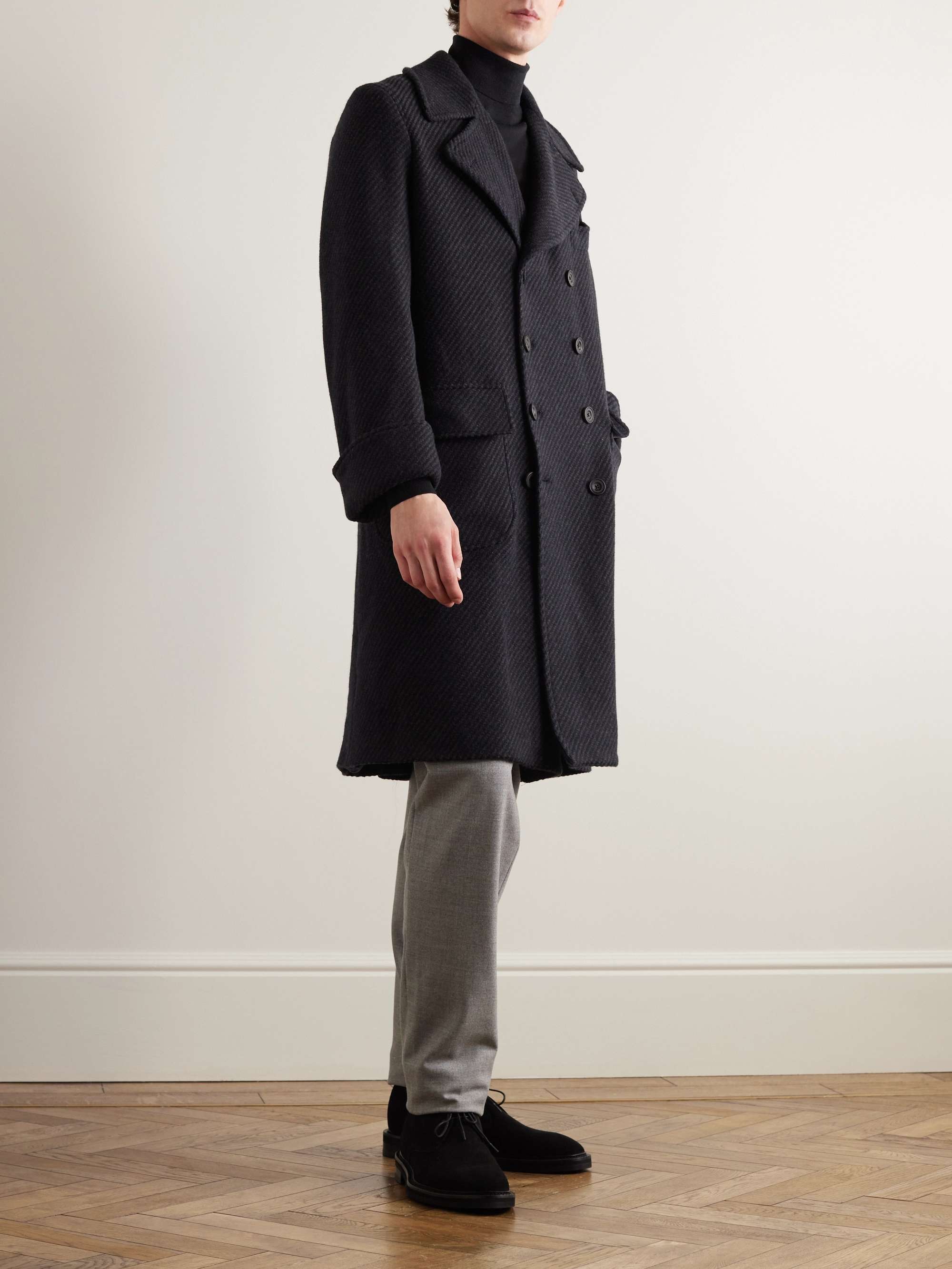 Cappotto doppiopetto in twill di lana vergine Ulster | MR PORTER