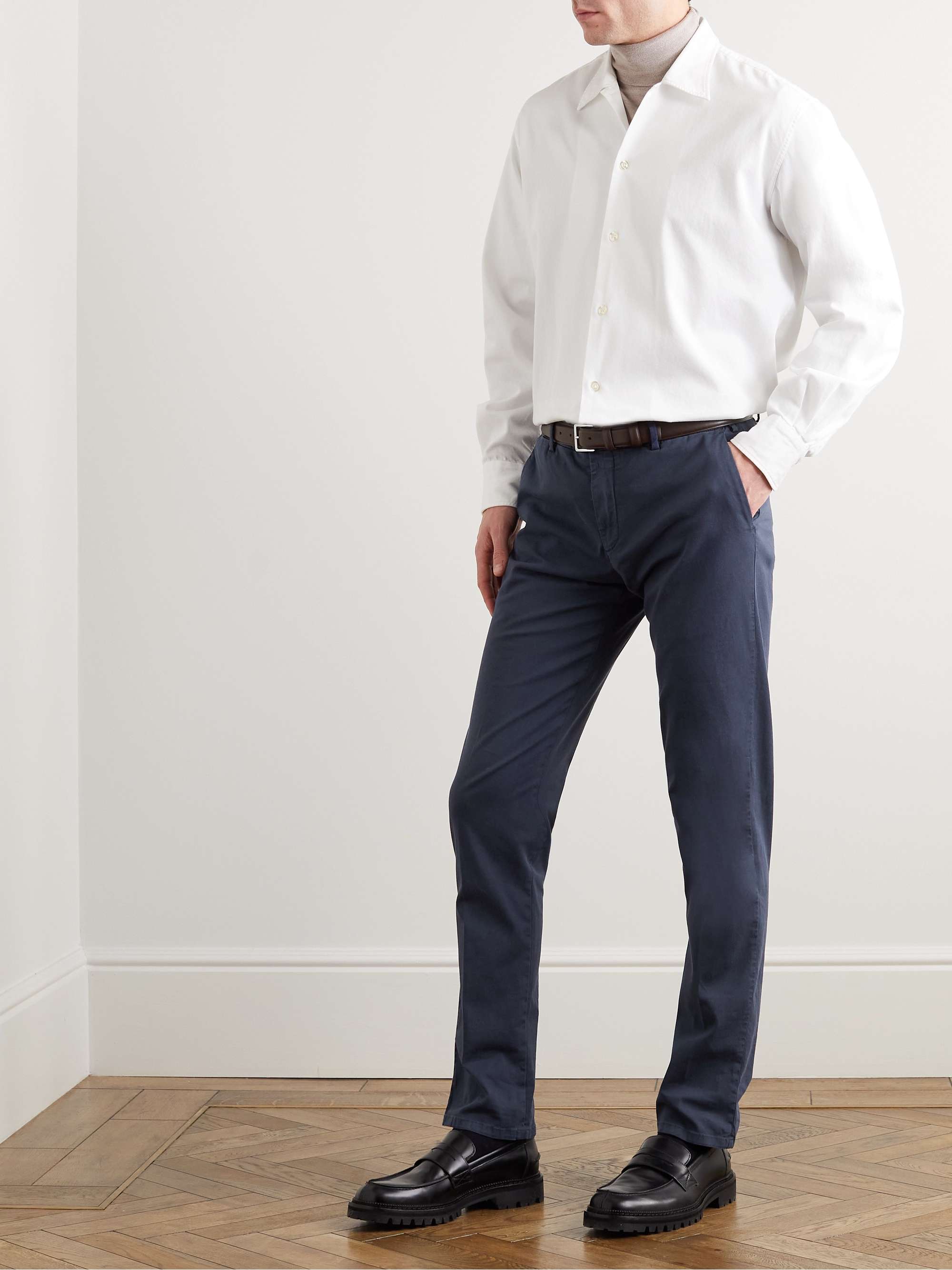 LARDINI Slim-Fit Stretch-Cotton Trousers for Men | MR PORTER
