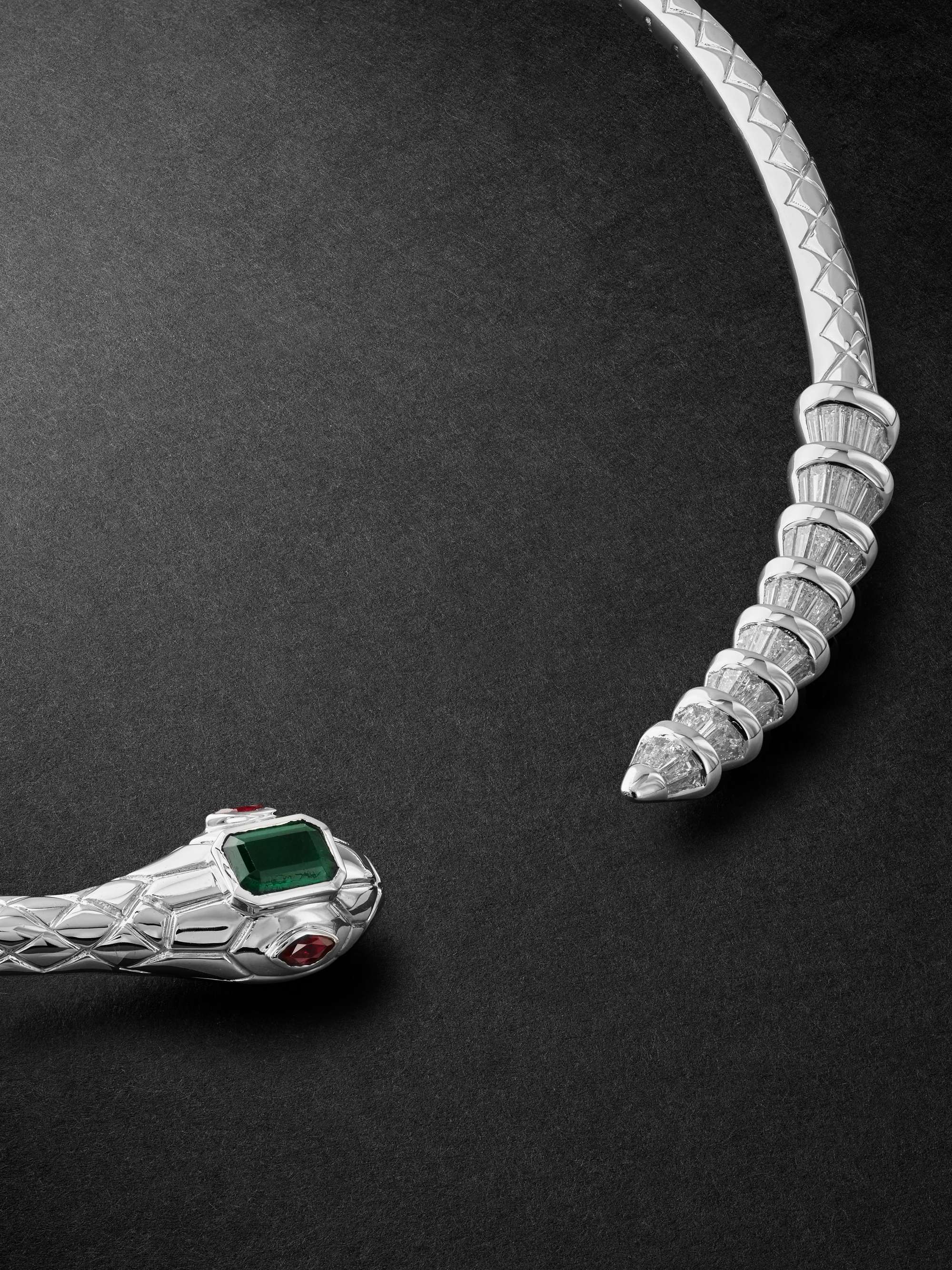 SHAY Snake White Gold Multi-Stone Necklace