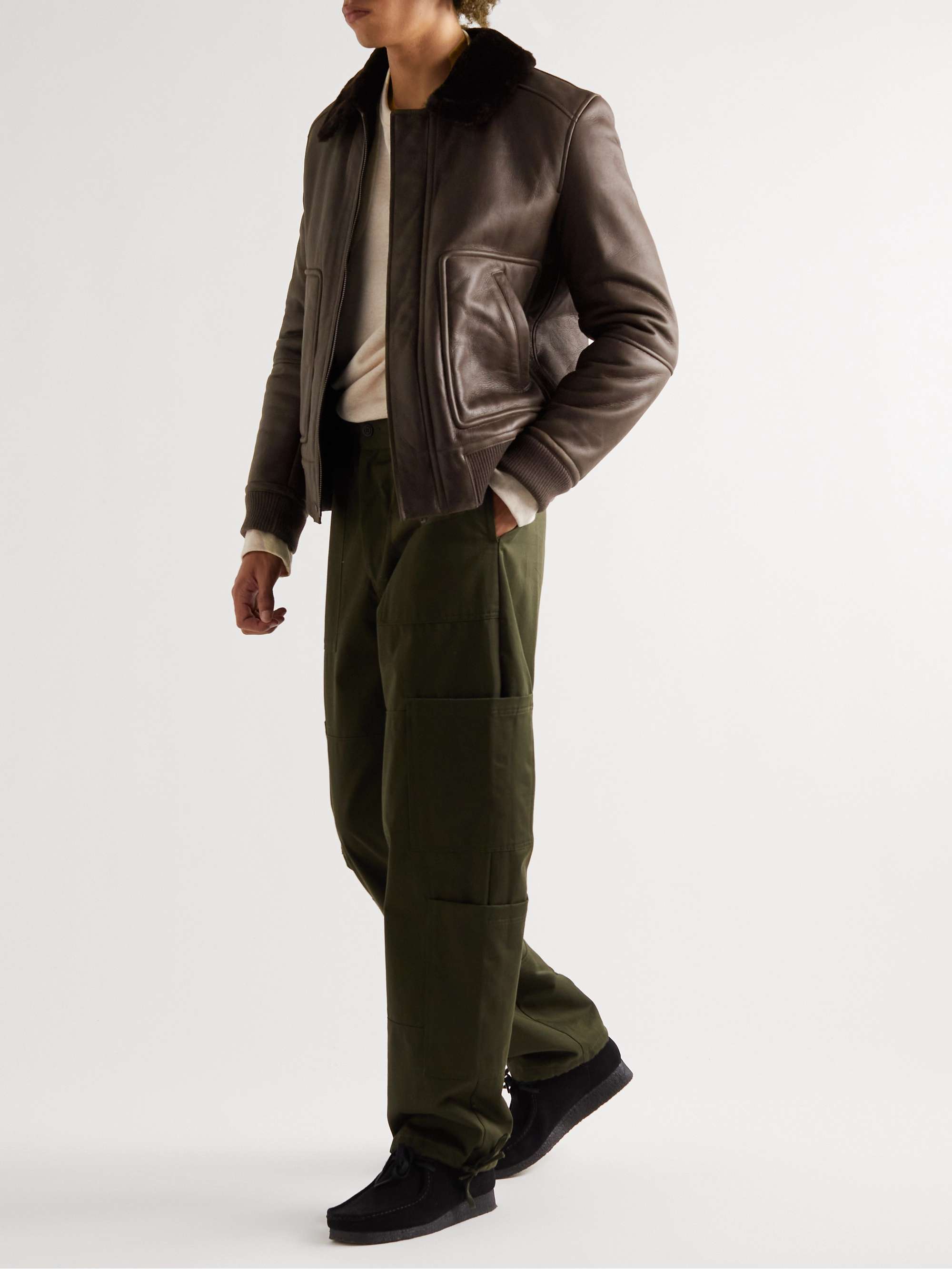 YVES SALOMON Shearling-Lined Leather Jacket for Men | MR PORTER