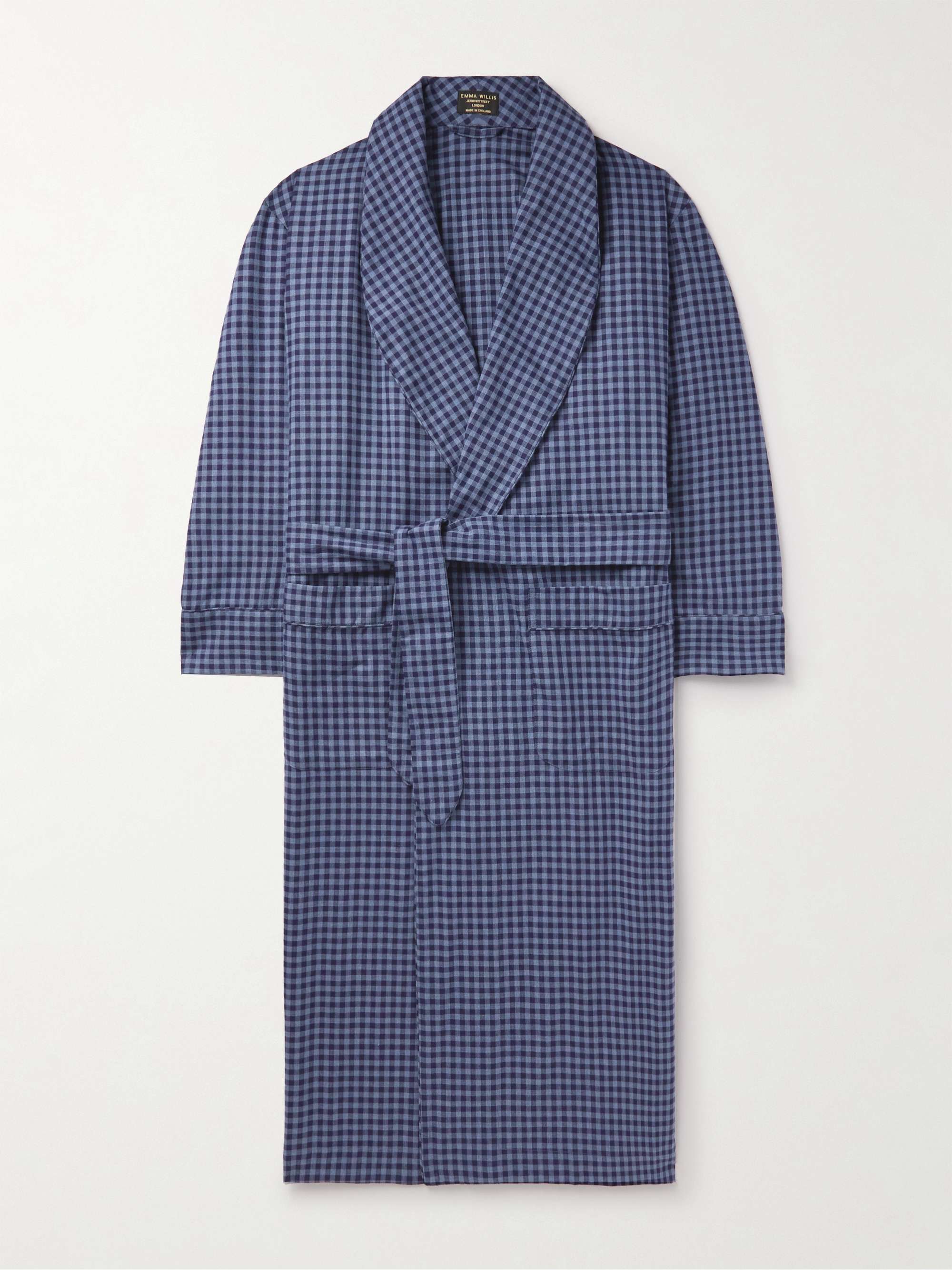 EMMA WILLIS Gingham Cotton-Flannel Robe for Men | MR PORTER