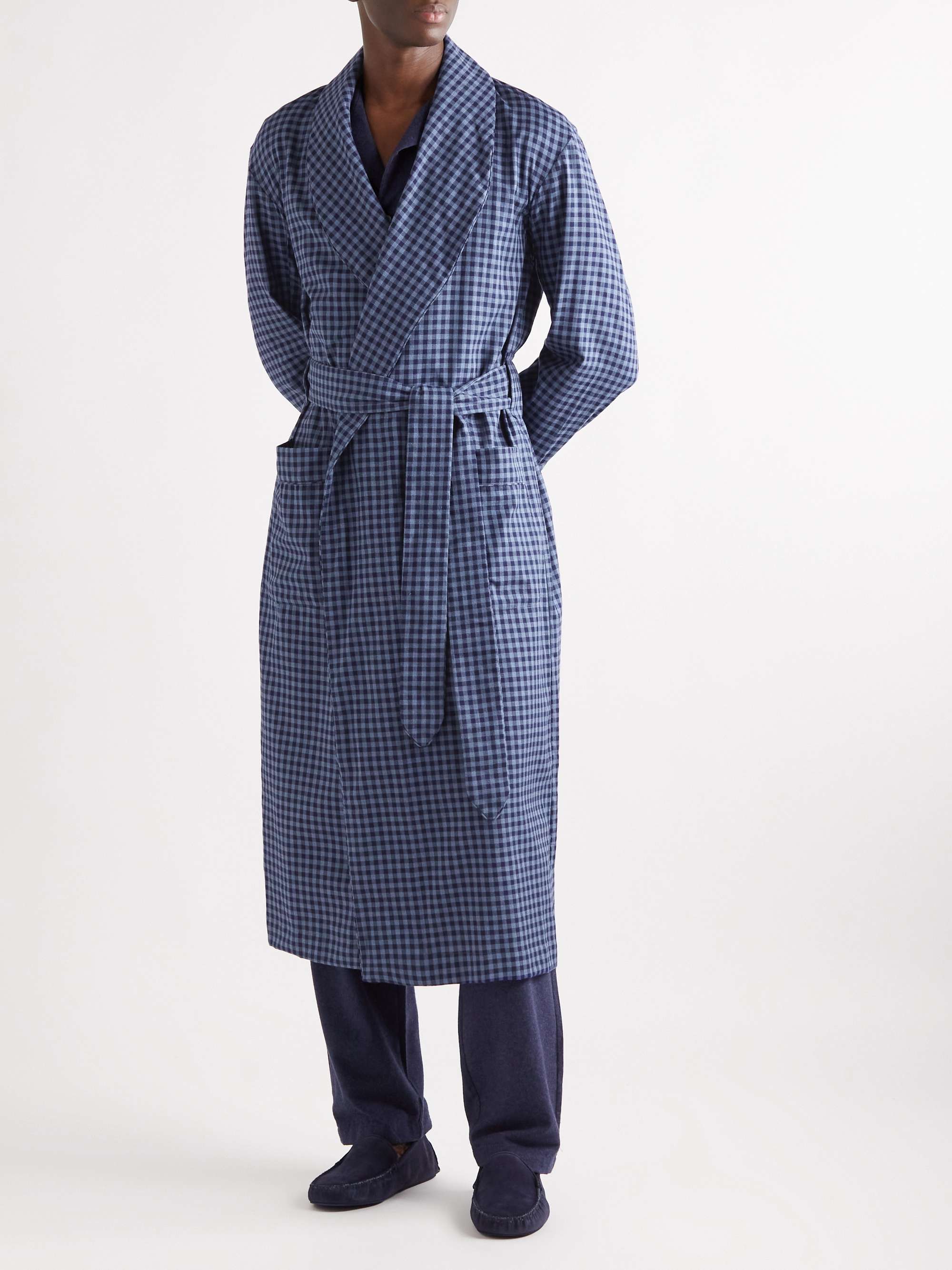 EMMA WILLIS Gingham Cotton-Flannel Robe for Men | MR PORTER