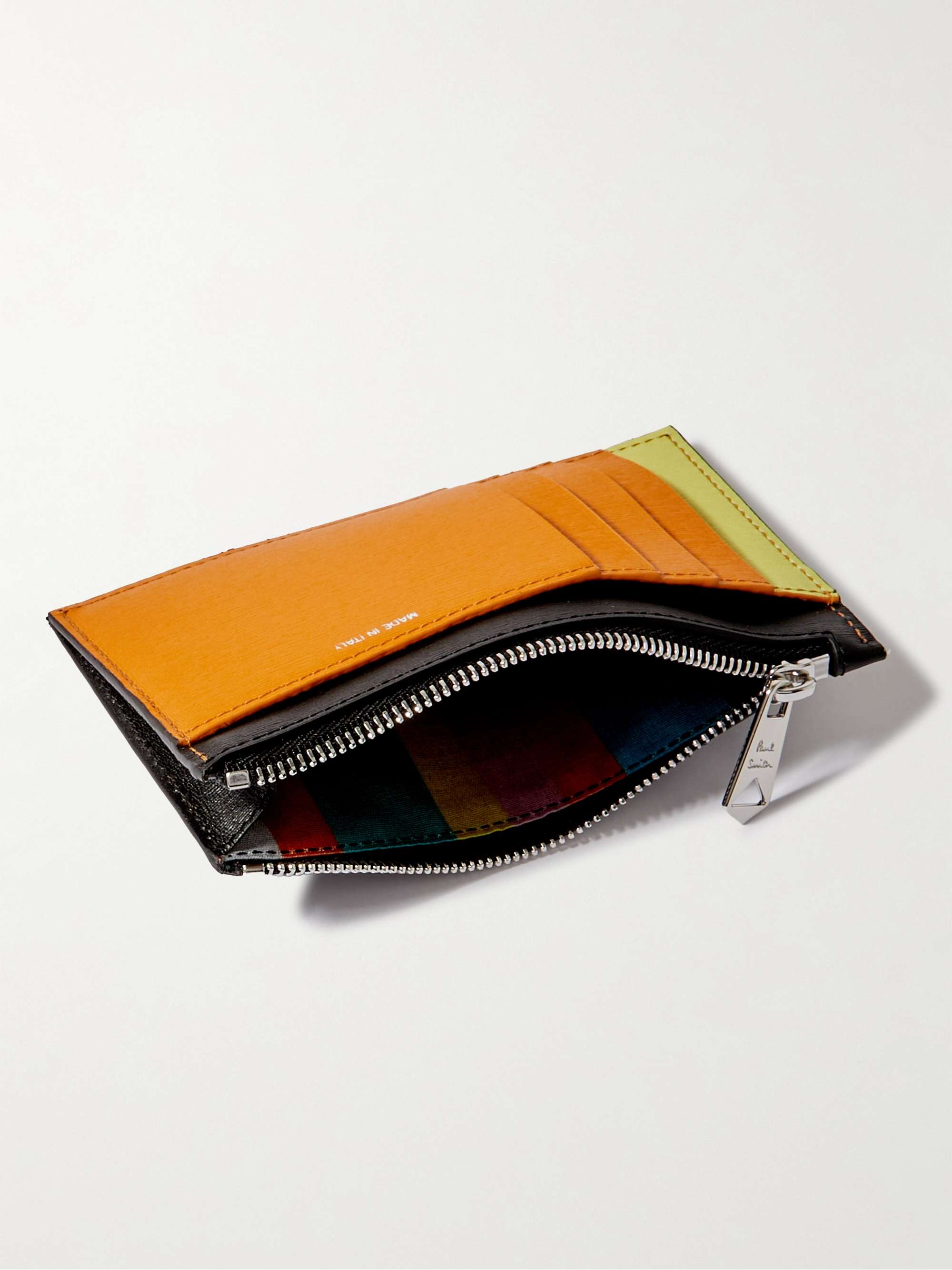 Black Colour-Block Textured-Leather Zipped Wallet | PAUL SMITH | MR PORTER