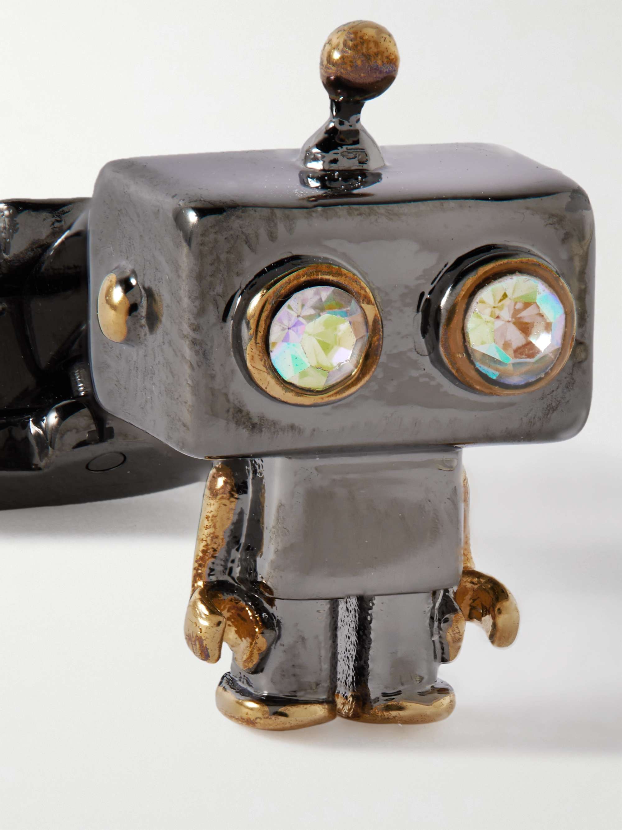 PAUL SMITH Robot Gunmetal- and Gold-Tone Crystal Cufflinks | MR PORTER