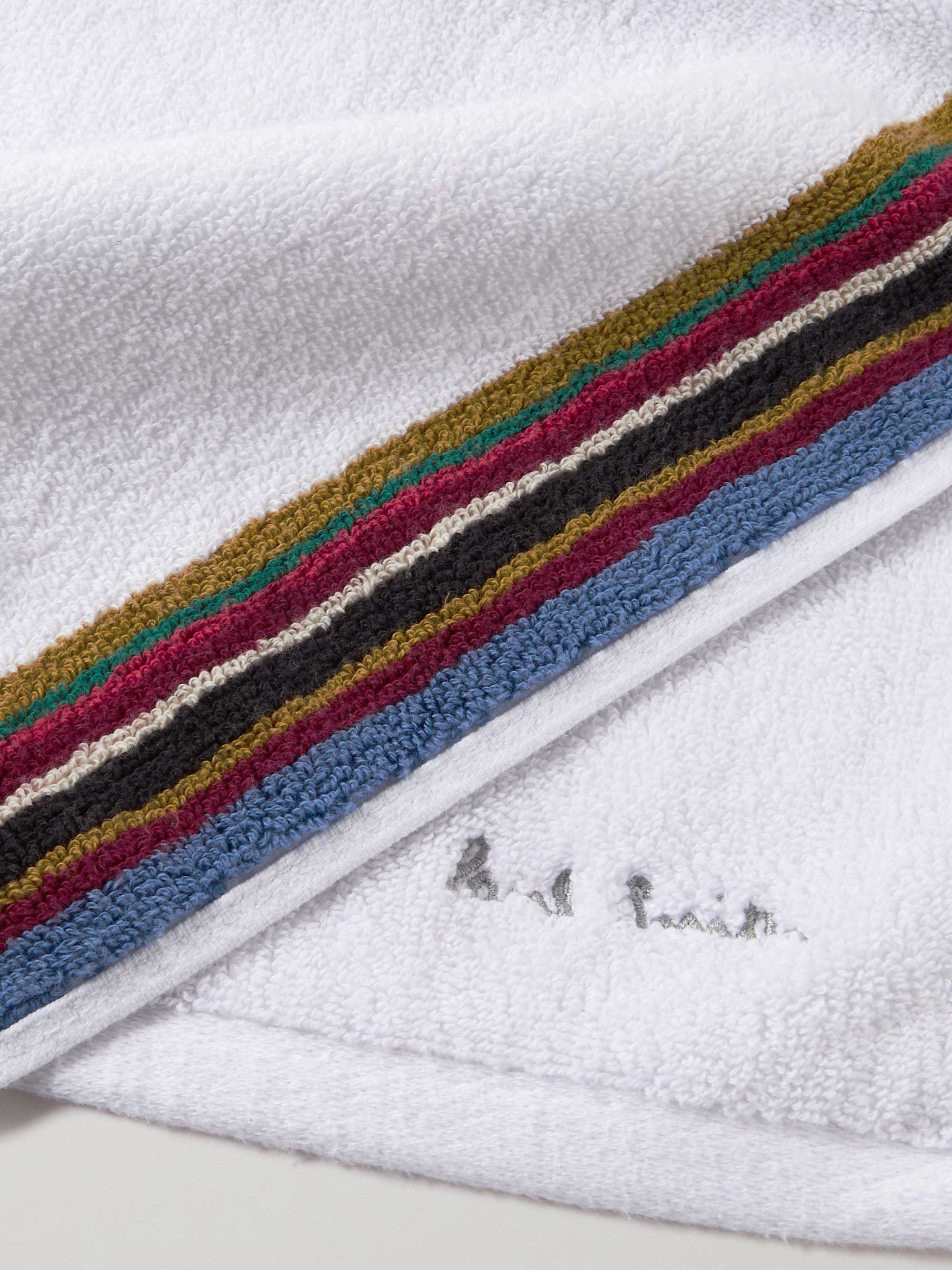 White Set of Three Signature Stripe Cotton-Terry Bath Towel | PAUL SMITH |  MR PORTER