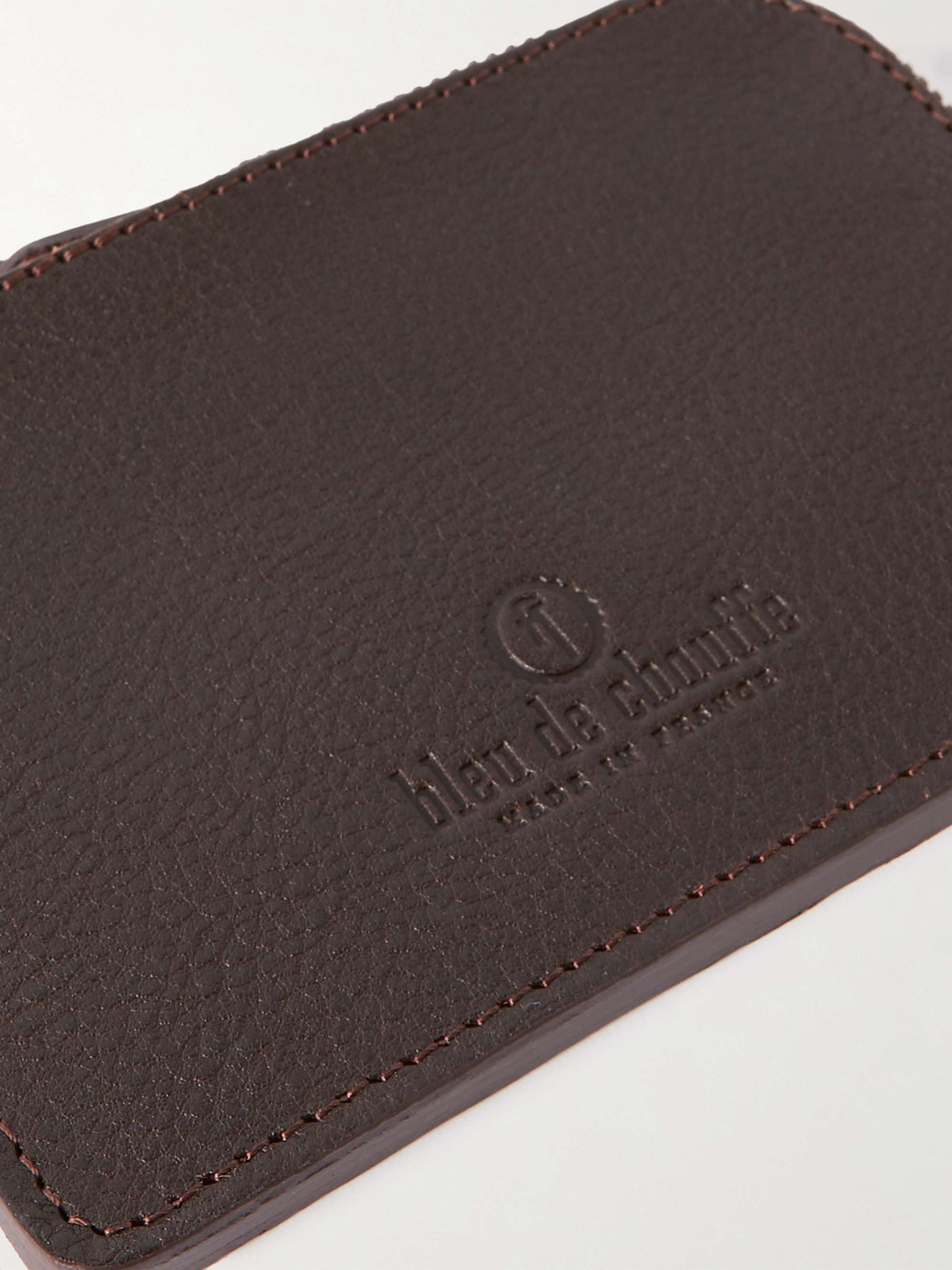 Dark brown Pognon Logo-Debossed Full-Grain Leather Zip-Around Wallet | BLEU  DE CHAUFFE | MR PORTER