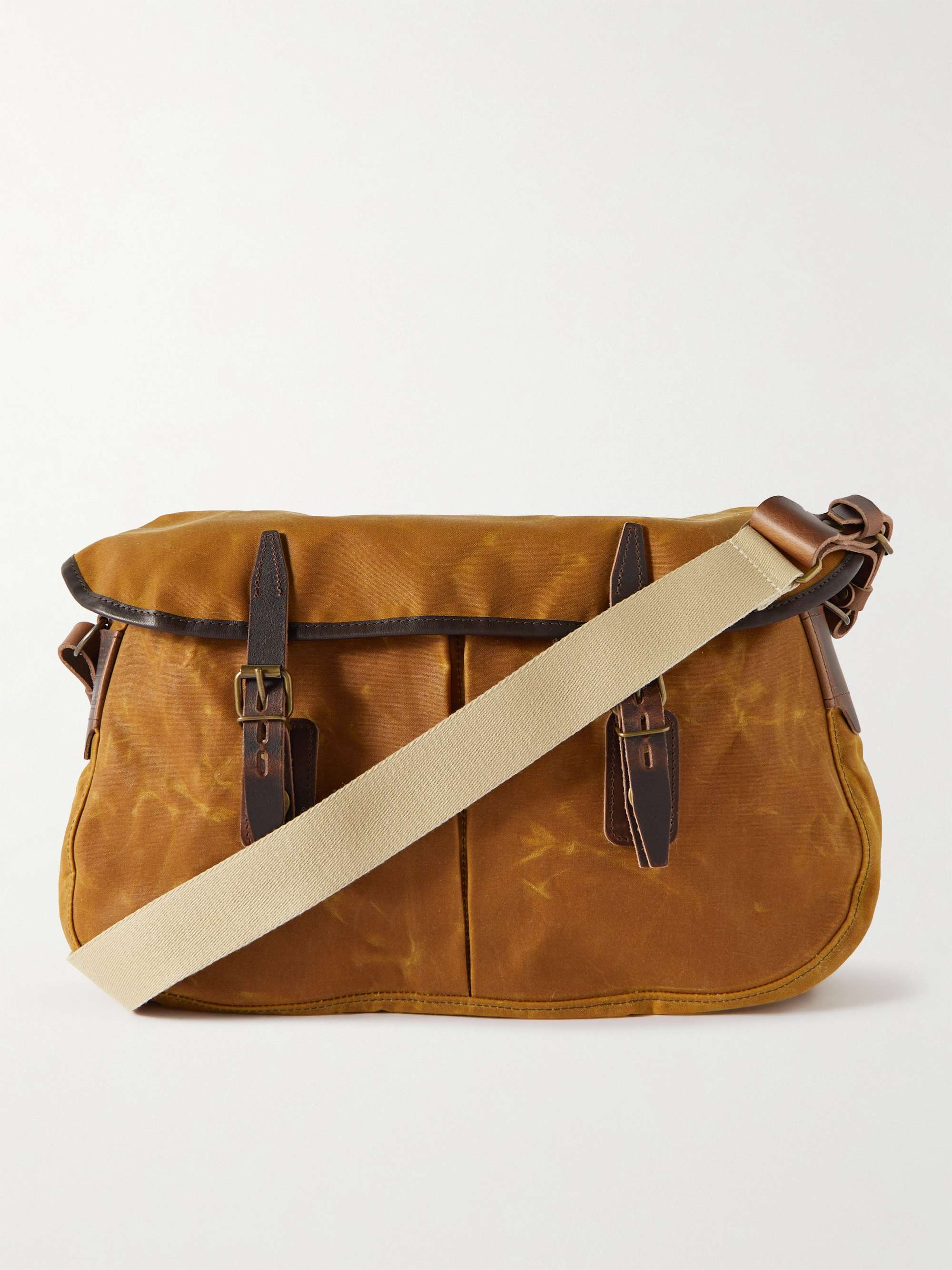 BLEU DE CHAUFFE Musette Leather-Trimmed Cotton-Canvas Messenger Bag | MR  PORTER