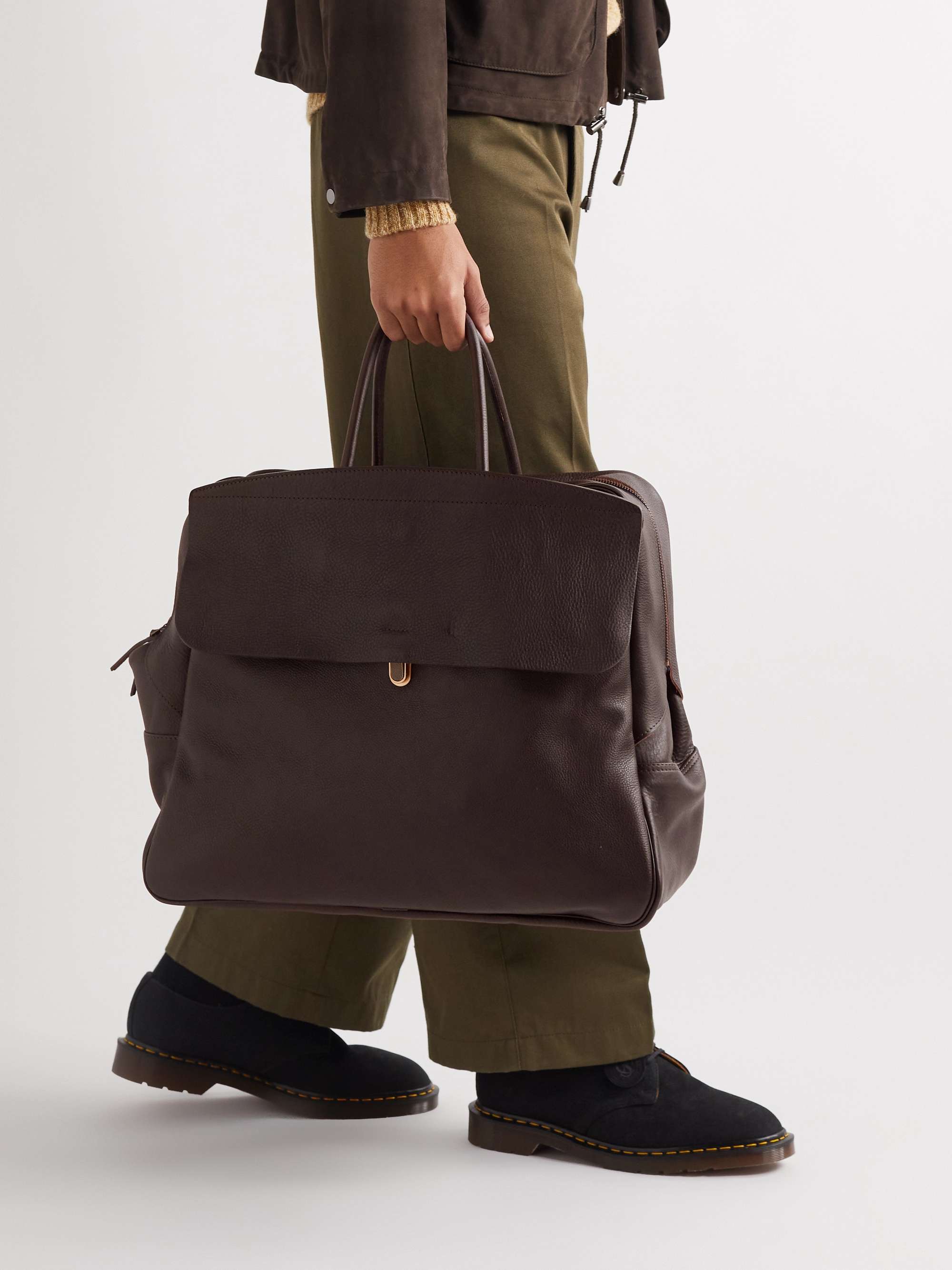 BLEU DE CHAUFFE Zoom Full-Grain Leather Weekend Bag | MR PORTER