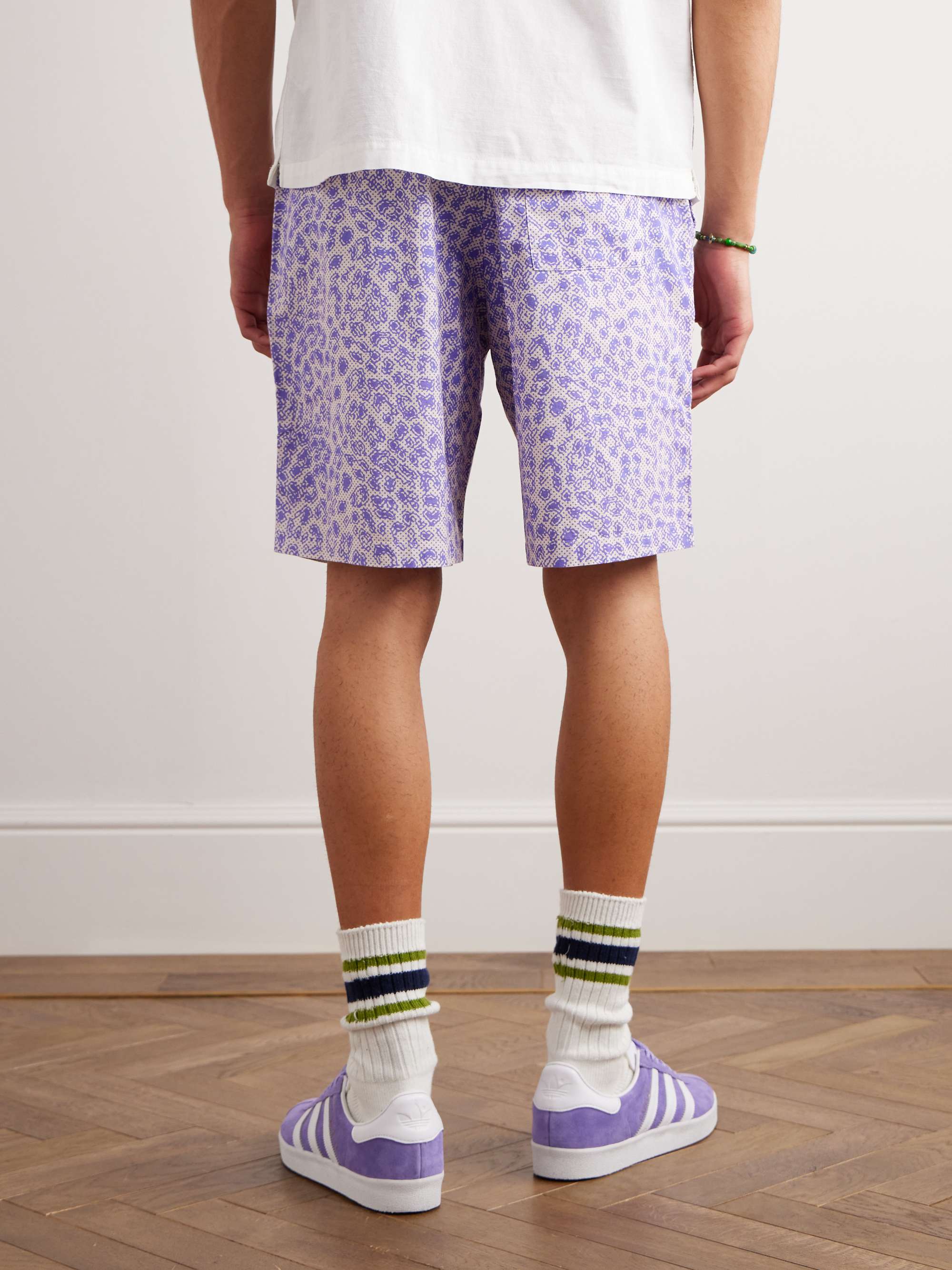 EDWIN Leo Straight-Leg Printed Cotton-Crepe Shorts for Men | MR PORTER