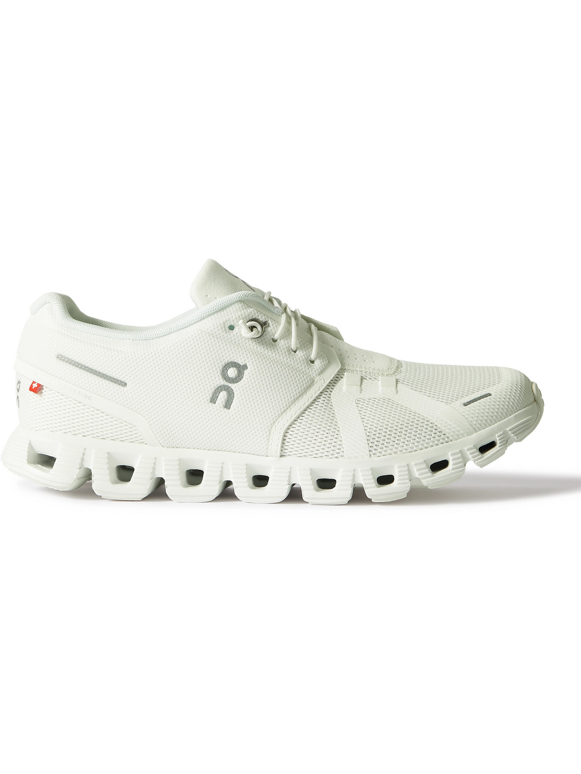 On Cloud 5 Rubber-trimmed Recycled Mesh Running Sneakers In White