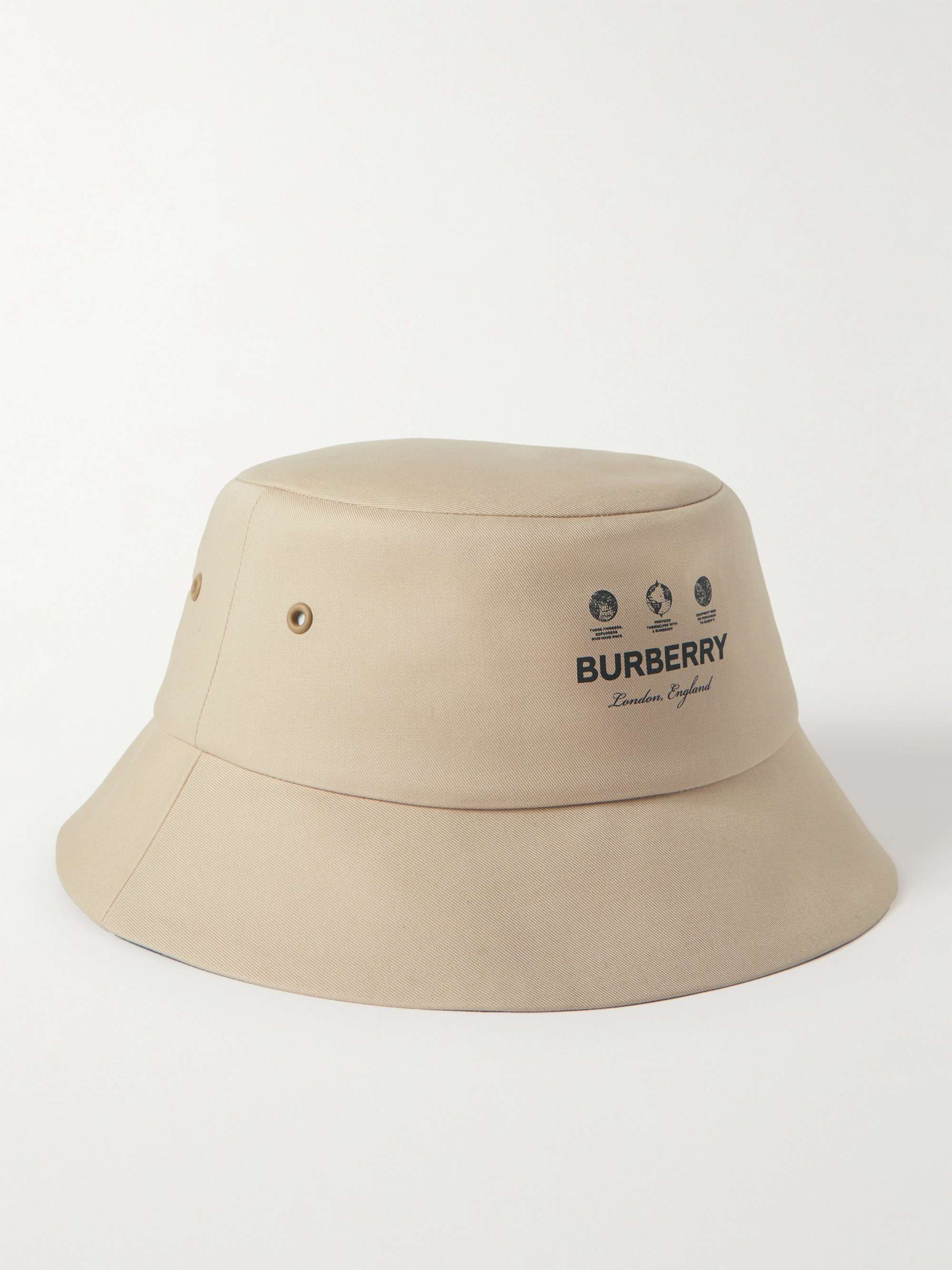 BURBERRY Reversible Logo-Print Checked Cotton-Twill Bucket Hat for Men | MR  PORTER