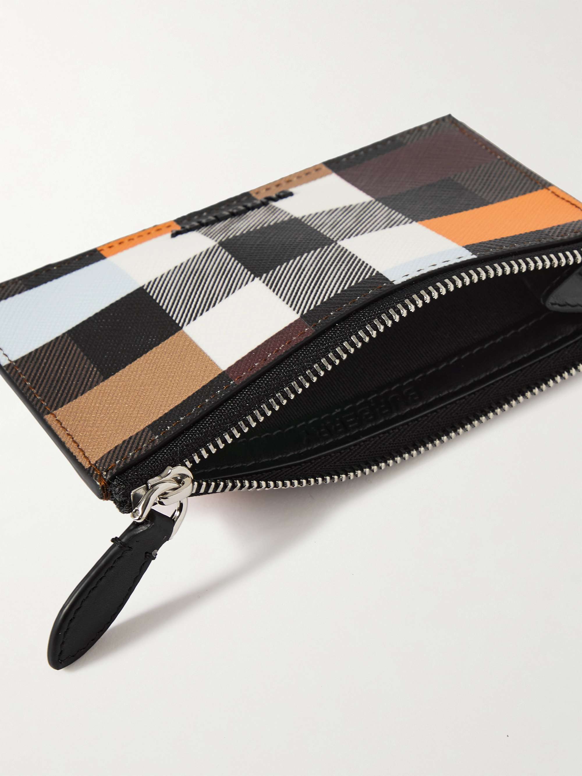 BURBERRY Checked E-Canvas and Leather Cardholder for Men | MR PORTER