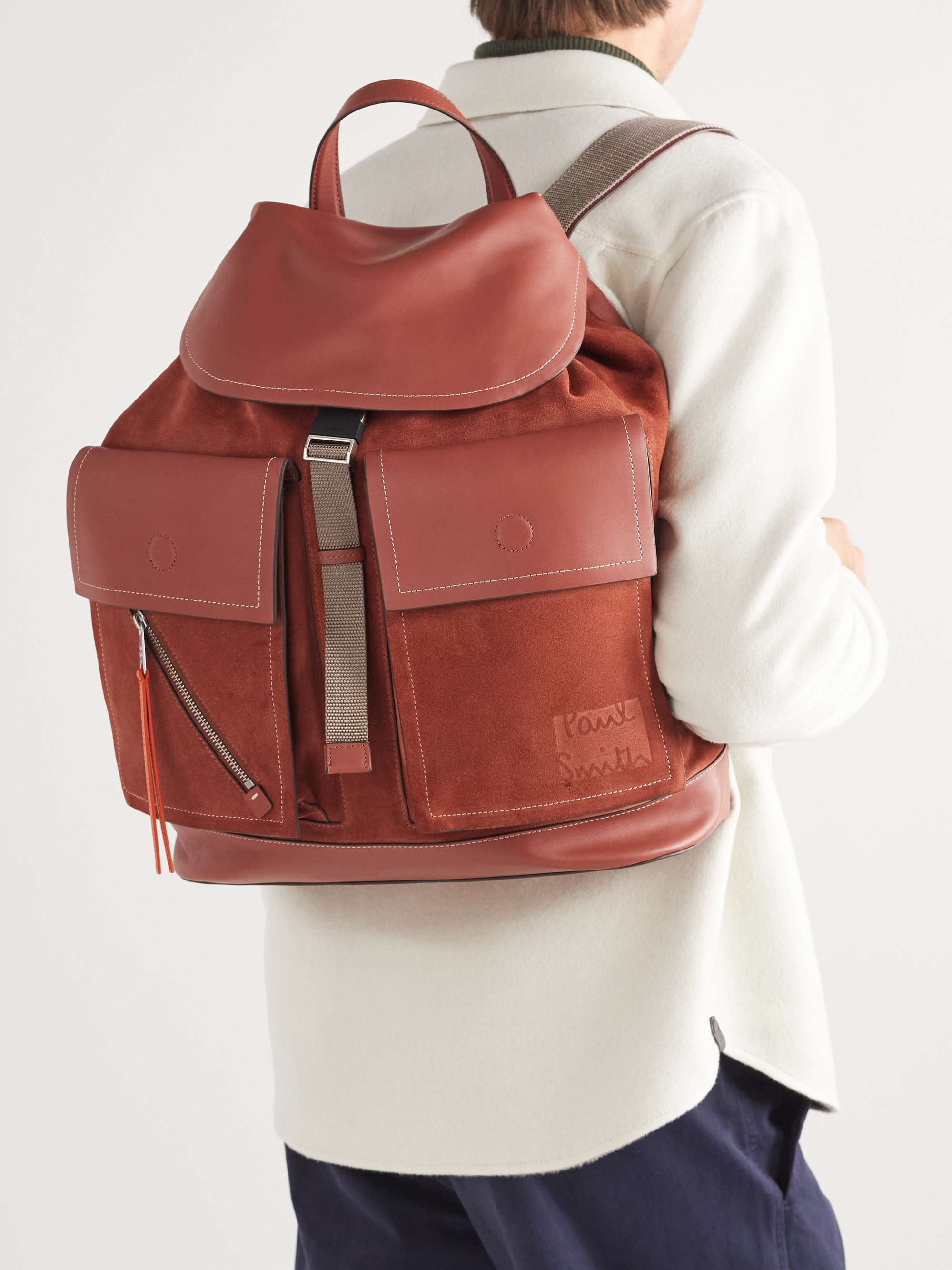 PAUL SMITH Leather and Suede Backpack | MR PORTER