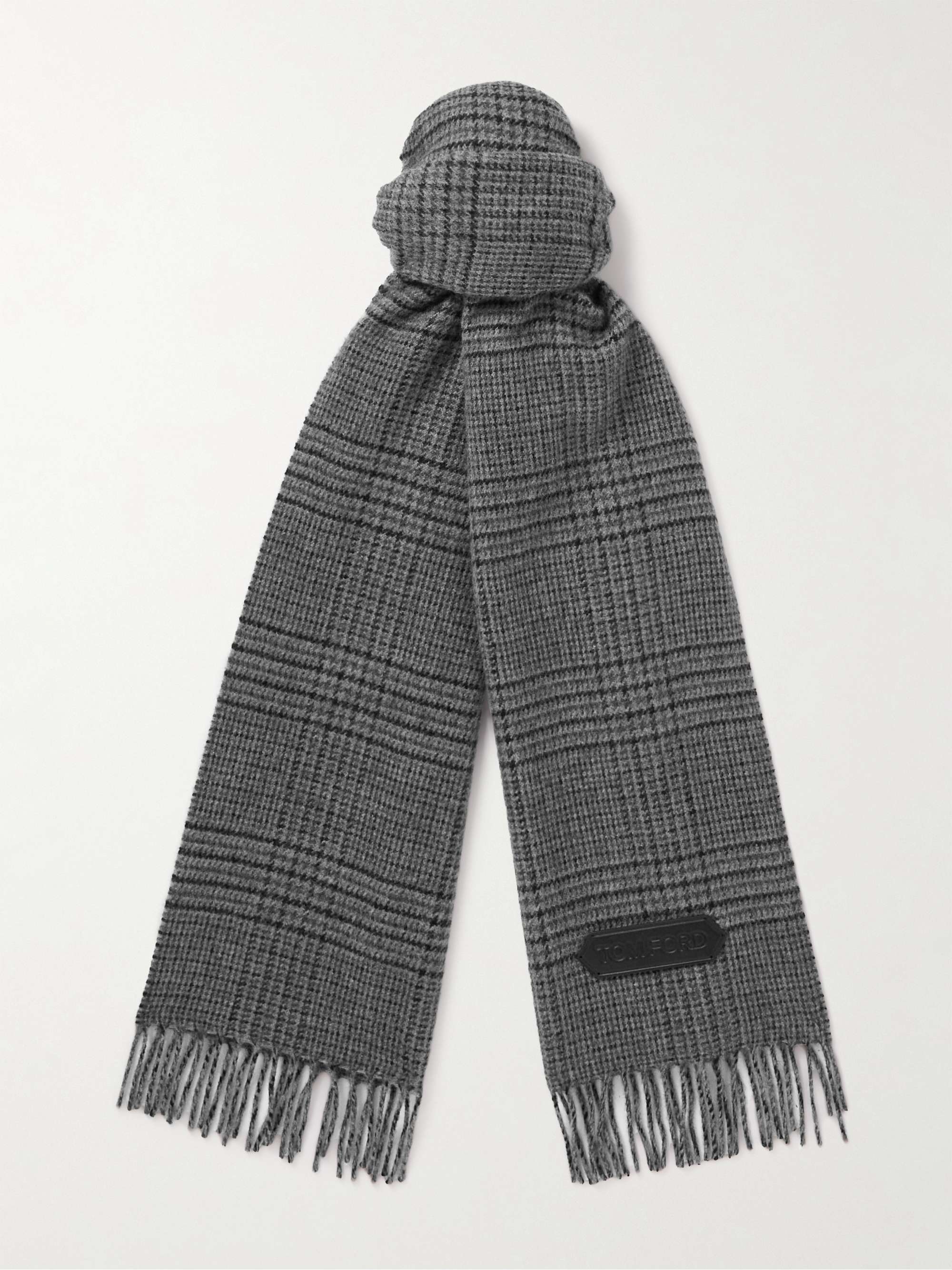 TOM FORD Prince of Wales Checked Wool and Cashmere-Blend Scarf | MR PORTER