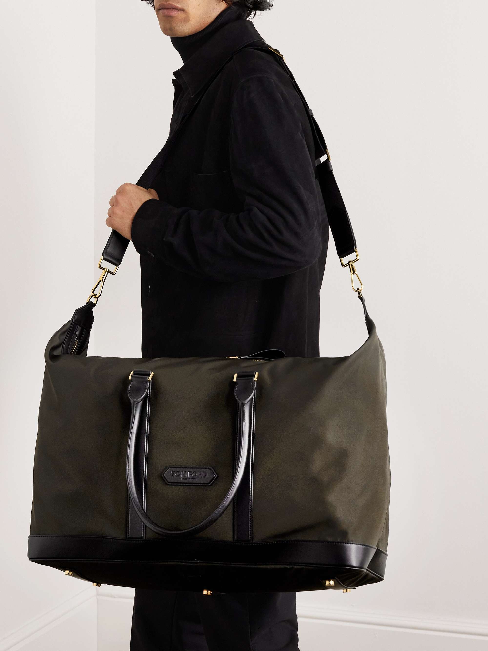 TOM FORD Leather-Trimmed Recycled-Nylon Weekend Bag | MR PORTER