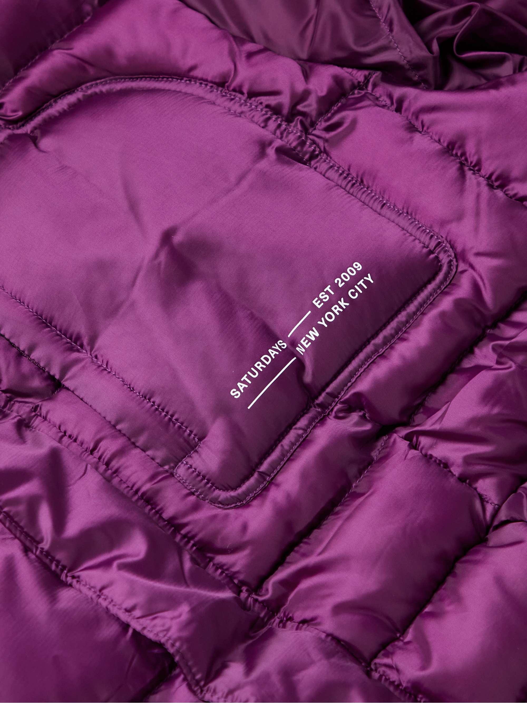 SATURDAYS NYC Momo Logo-Print Quilted Shell Hooded Jacket | MR PORTER