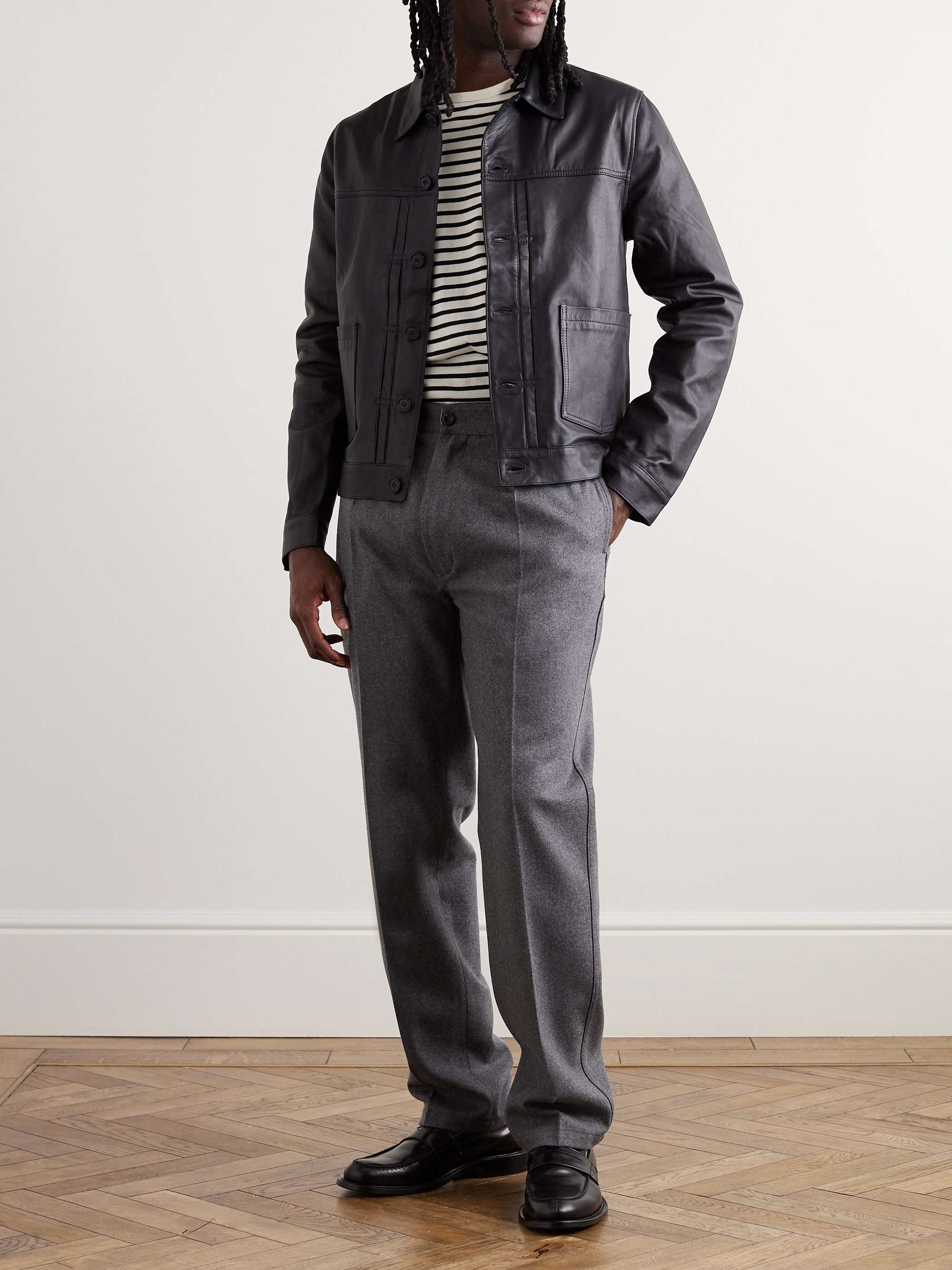 OFFICINE GÉNÉRALE Leo Leather Jacket for Men | MR PORTER