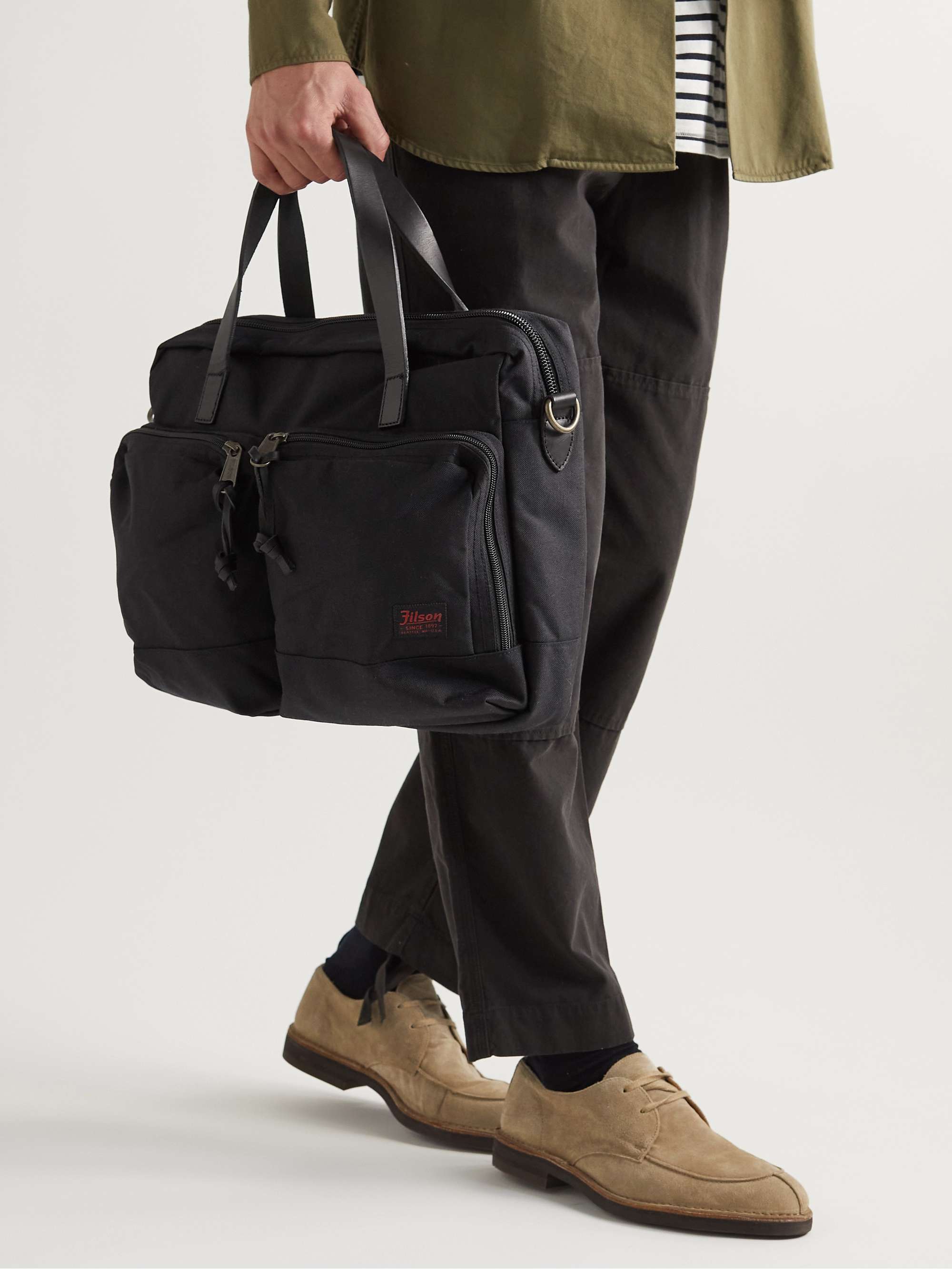 FILSON Dryden Leather-Trimmed Nylon Briefcase for Men | MR PORTER