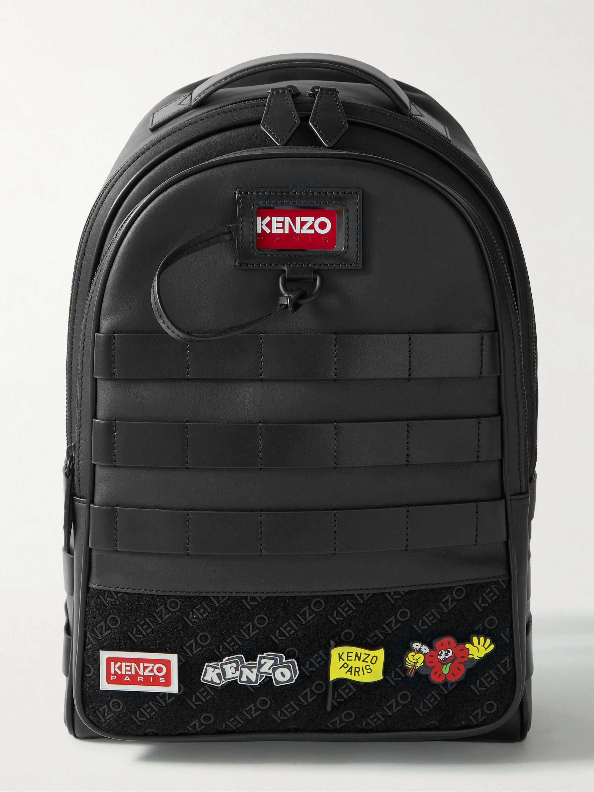 KENZO Jungle Logo-Appliquéd Leather Backpack | MR PORTER