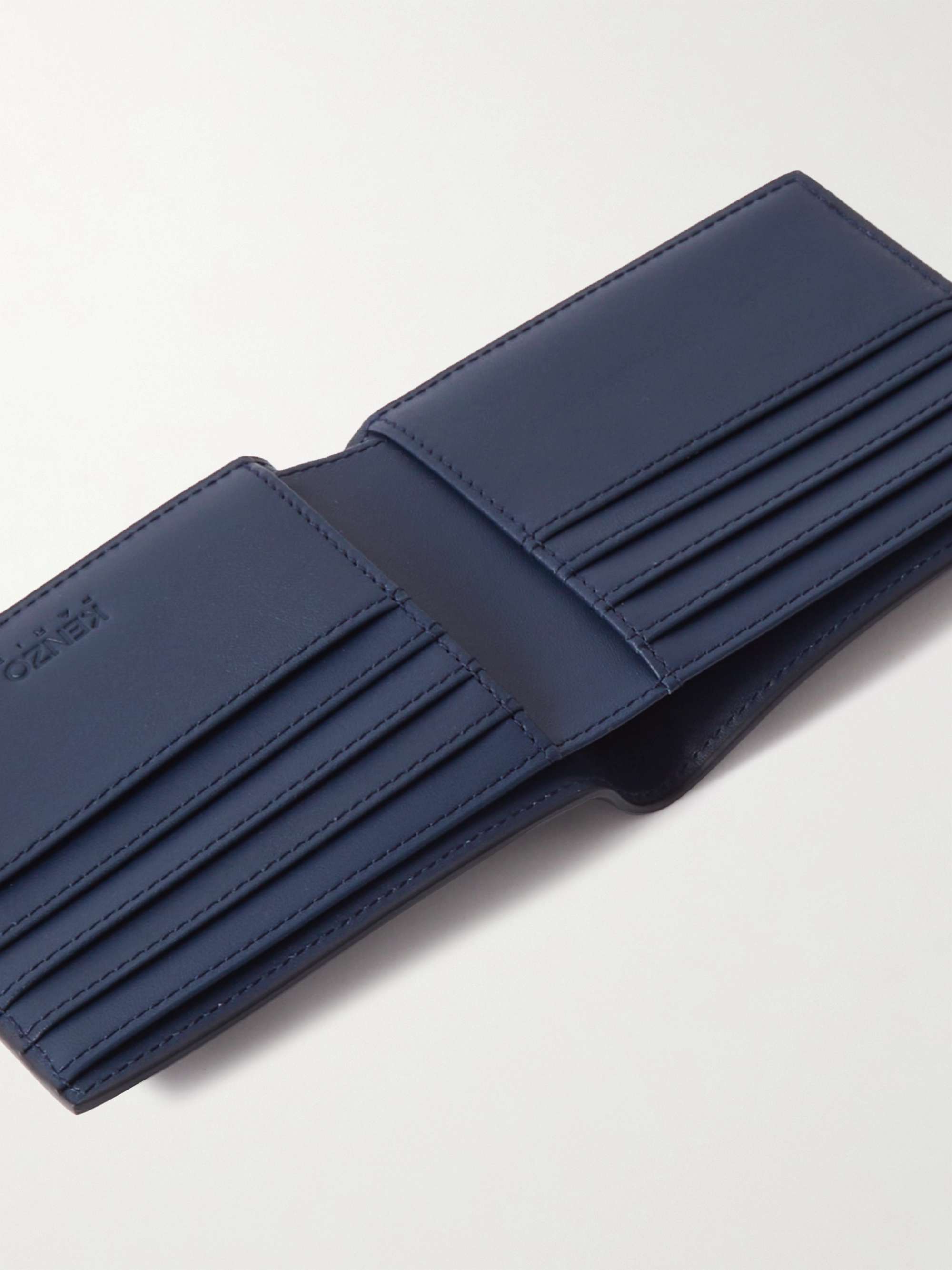 أزرق محفظة قابلة للطيّ من الجلد منقوشة بشعار العلامة | KENZO | MR PORTER