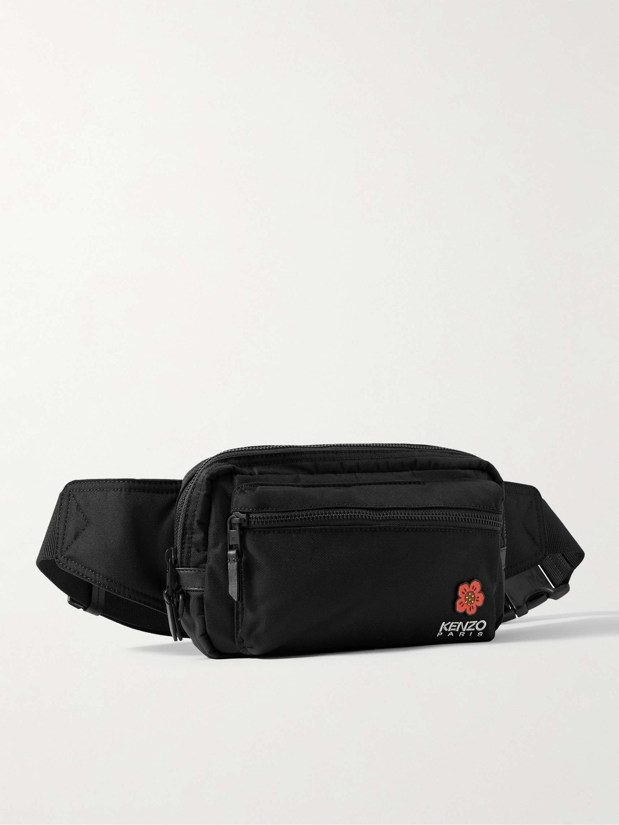 KENZO Crest Appliquéd Logo-Embroidered Canvas Belt Bag for Men | MR PORTER