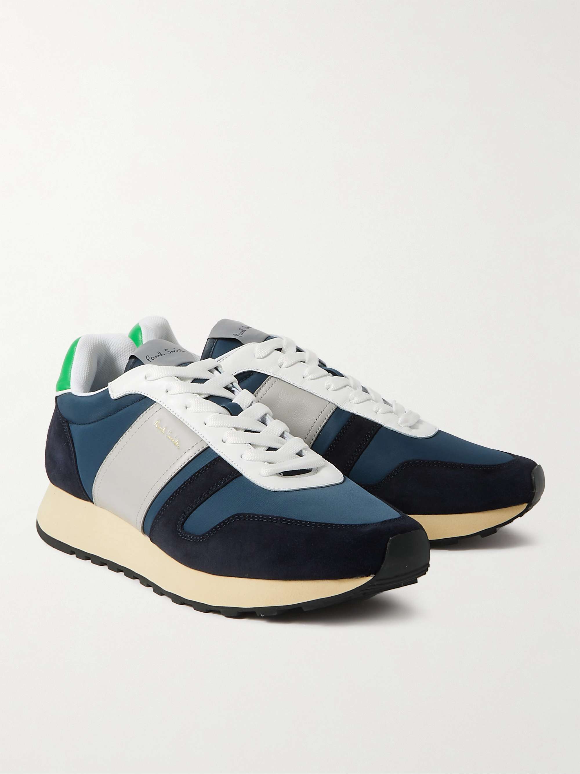 PAUL SMITH Eighties Leather and Suede-Trimmed Canvas Sneakers | MR PORTER