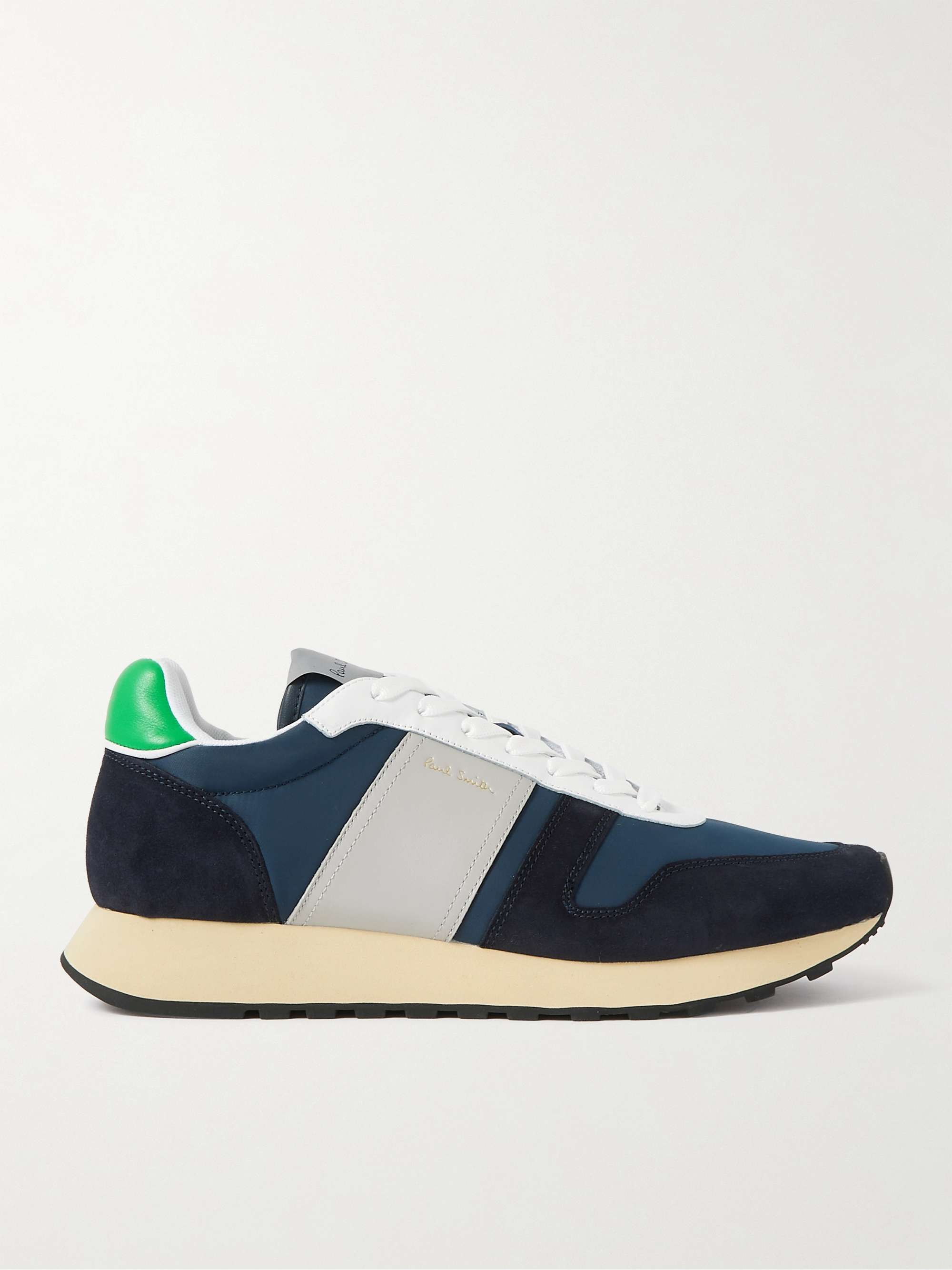 Navy Eighties Leather and Suede-Trimmed Canvas Sneakers | PAUL SMITH | MR  PORTER