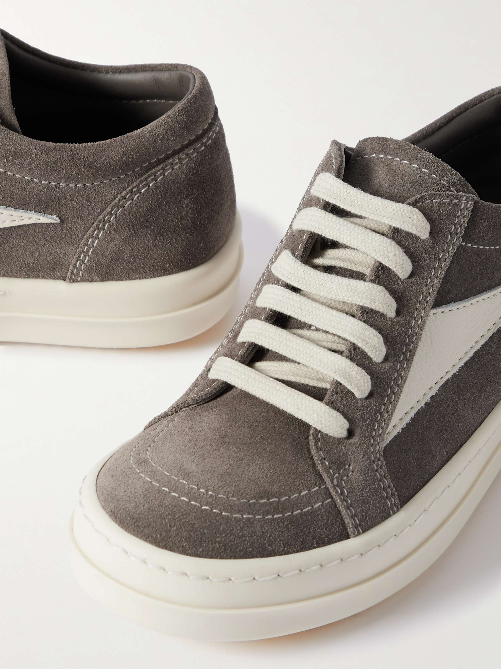 RICK OWENS KIDS Vintage Leather-Trimmed Suede Sneakers for Men | MR PORTER