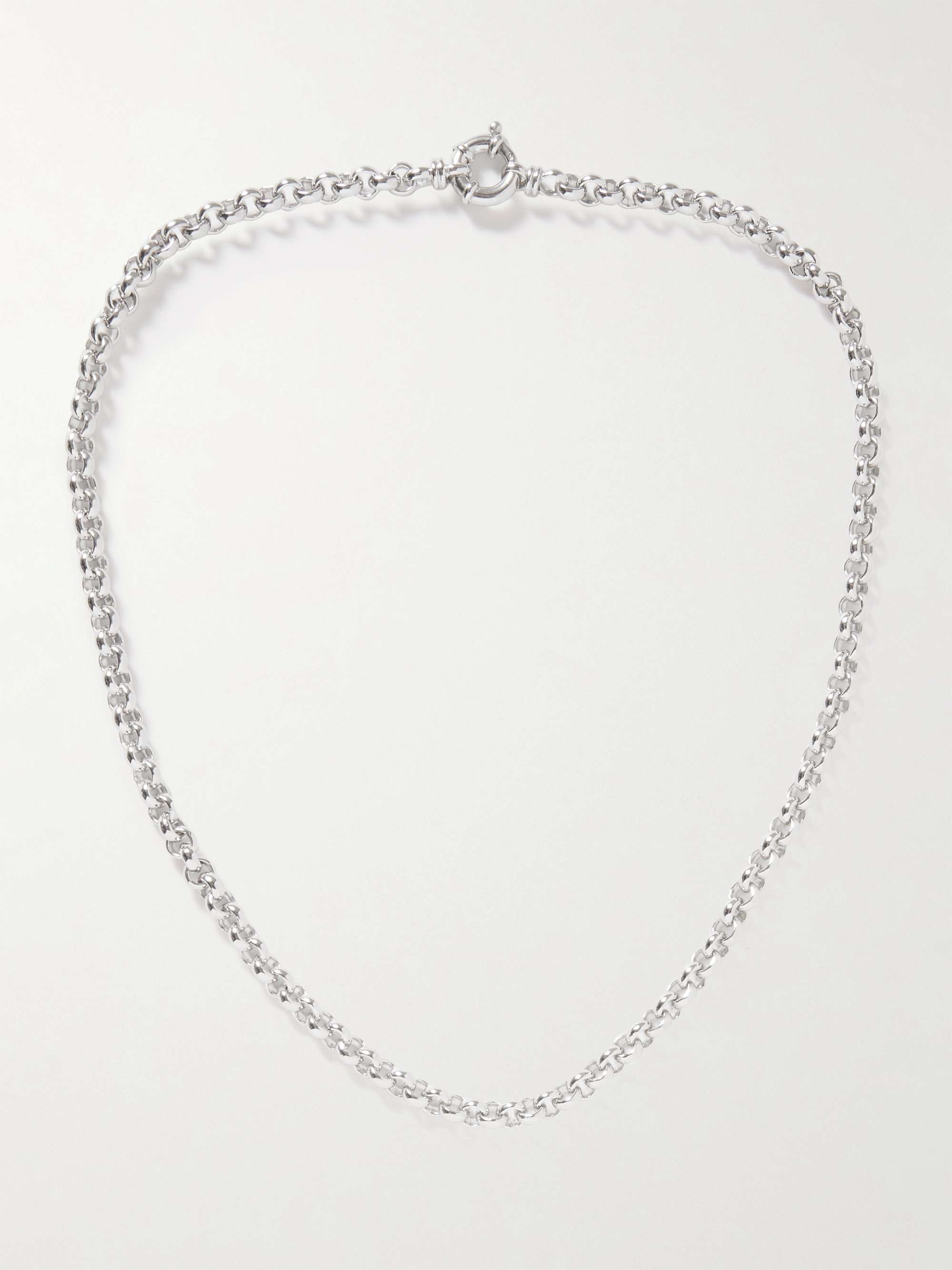 TOM WOOD Rolo Rhodium-Plated Silver Chain Necklace for Men | MR PORTER