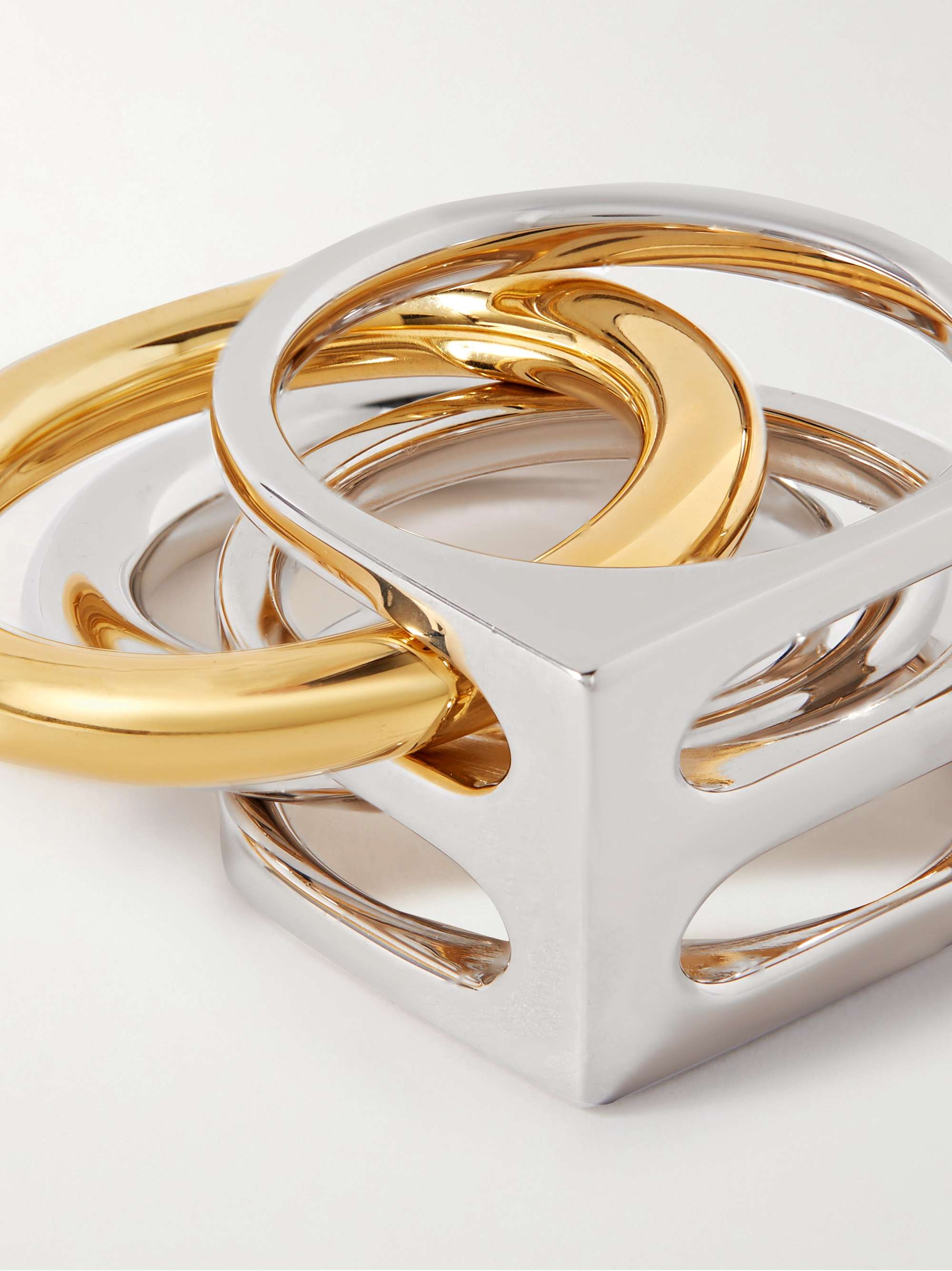 TOM WOOD Double Cage Gold and Silver Ring | MR PORTER