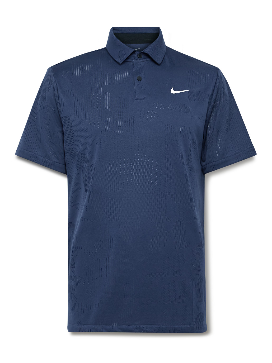 Nike Tour Logo-print Dri-fit Jacquard Polo Shirt In Blue