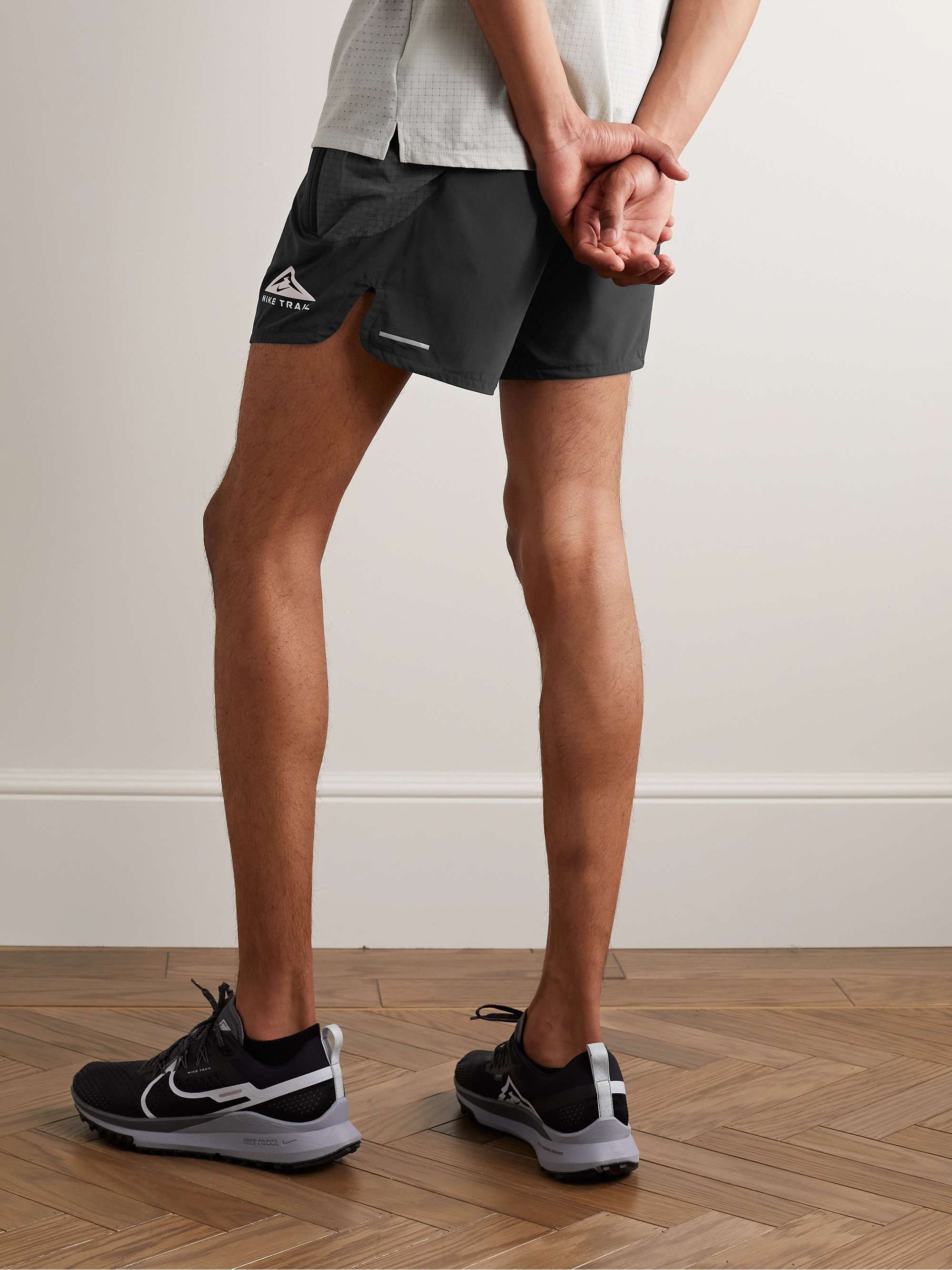 NIKE RUNNING Trail Straight-Leg Logo-Print Ripstop-Trimmed Dri-FIT Shorts  for Men | MR PORTER