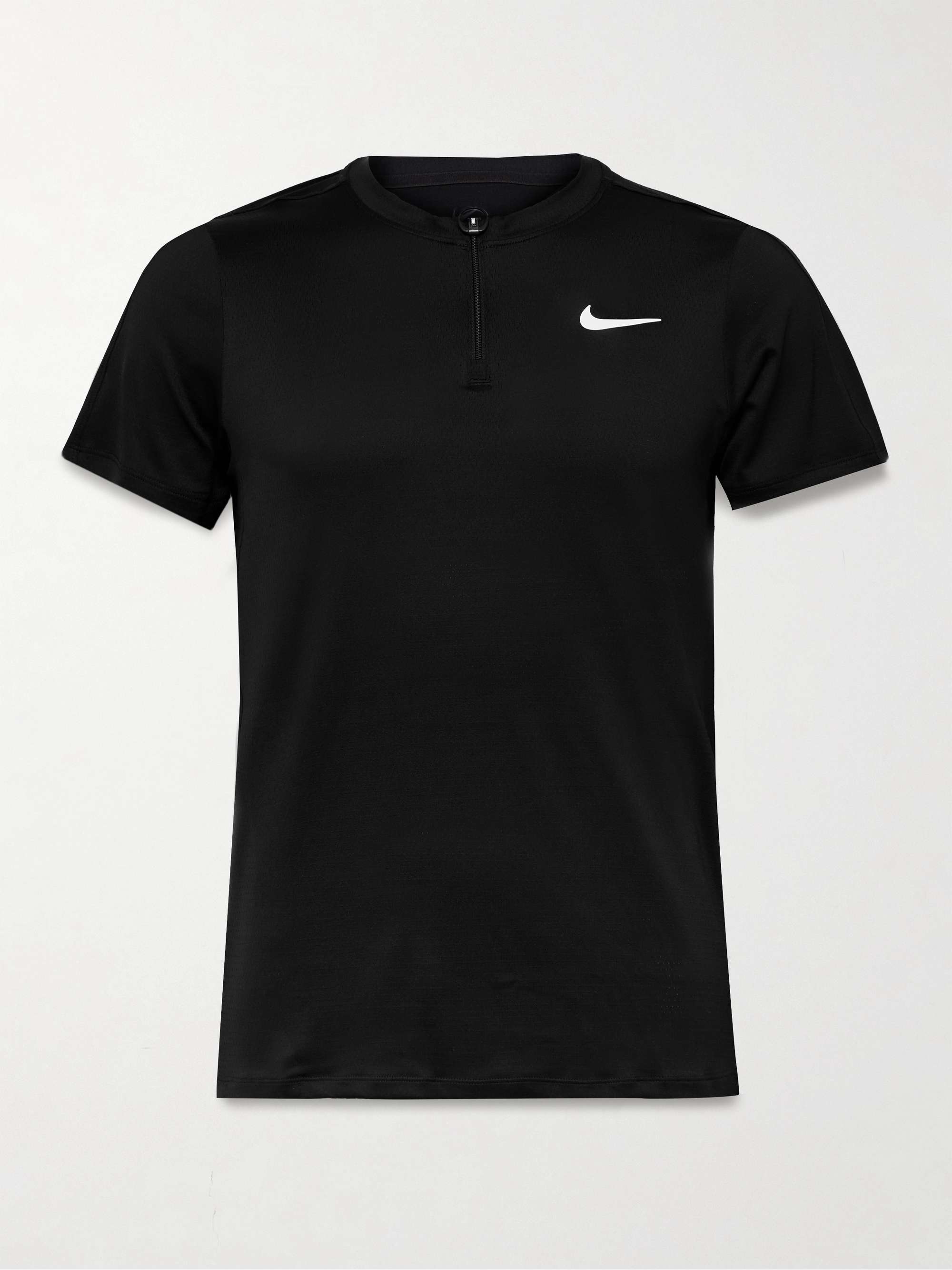 NIKE TENNIS NikeCourt Advantage Slim-Fit Dri-FIT Mesh Half-Zip Tennis T- Shirt for Men | MR PORTER