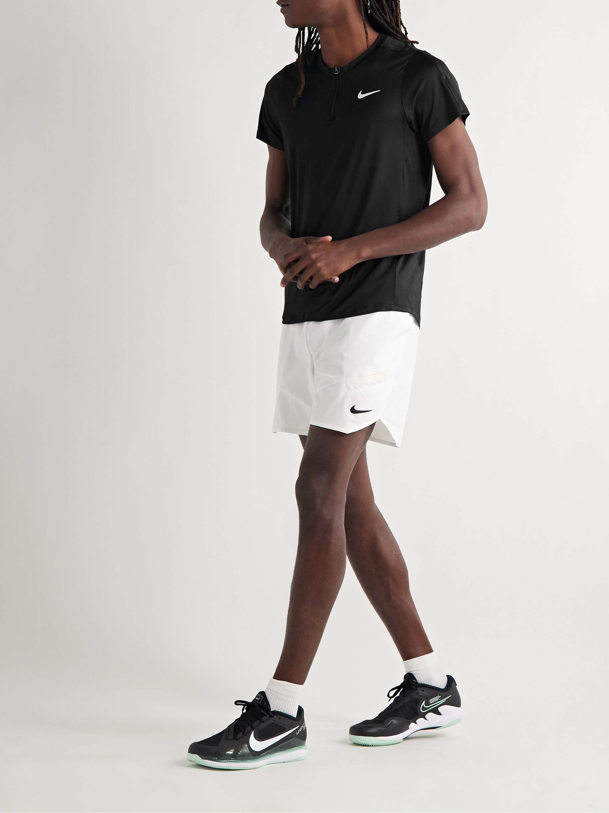 NIKE TENNIS NikeCourt Advantage Slim-Fit Dri-FIT Mesh Half-Zip Tennis  T-Shirt for Men | MR PORTER