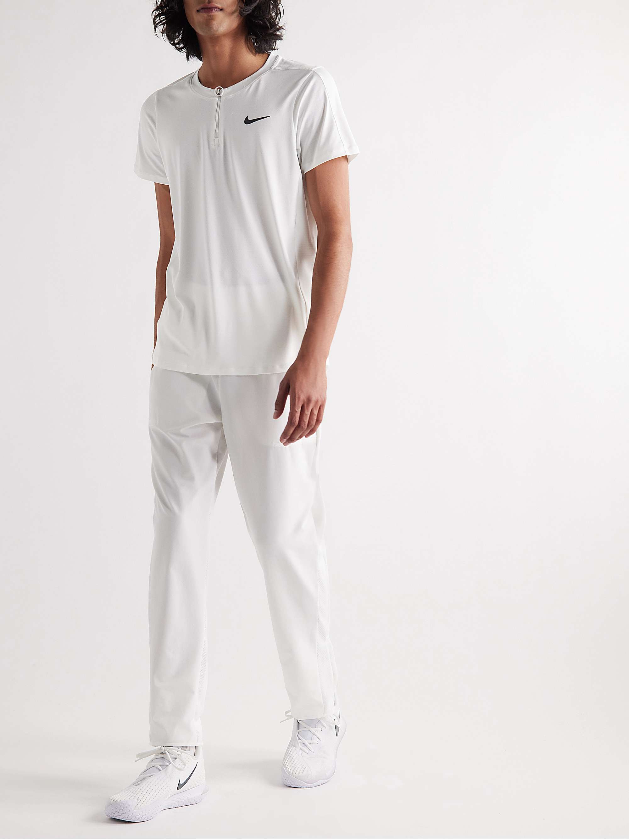 NIKE TENNIS NikeCourt Advantage Slim-Fit Dri-FIT Mesh Half-Zip Tennis  T-Shirt for Men | MR PORTER