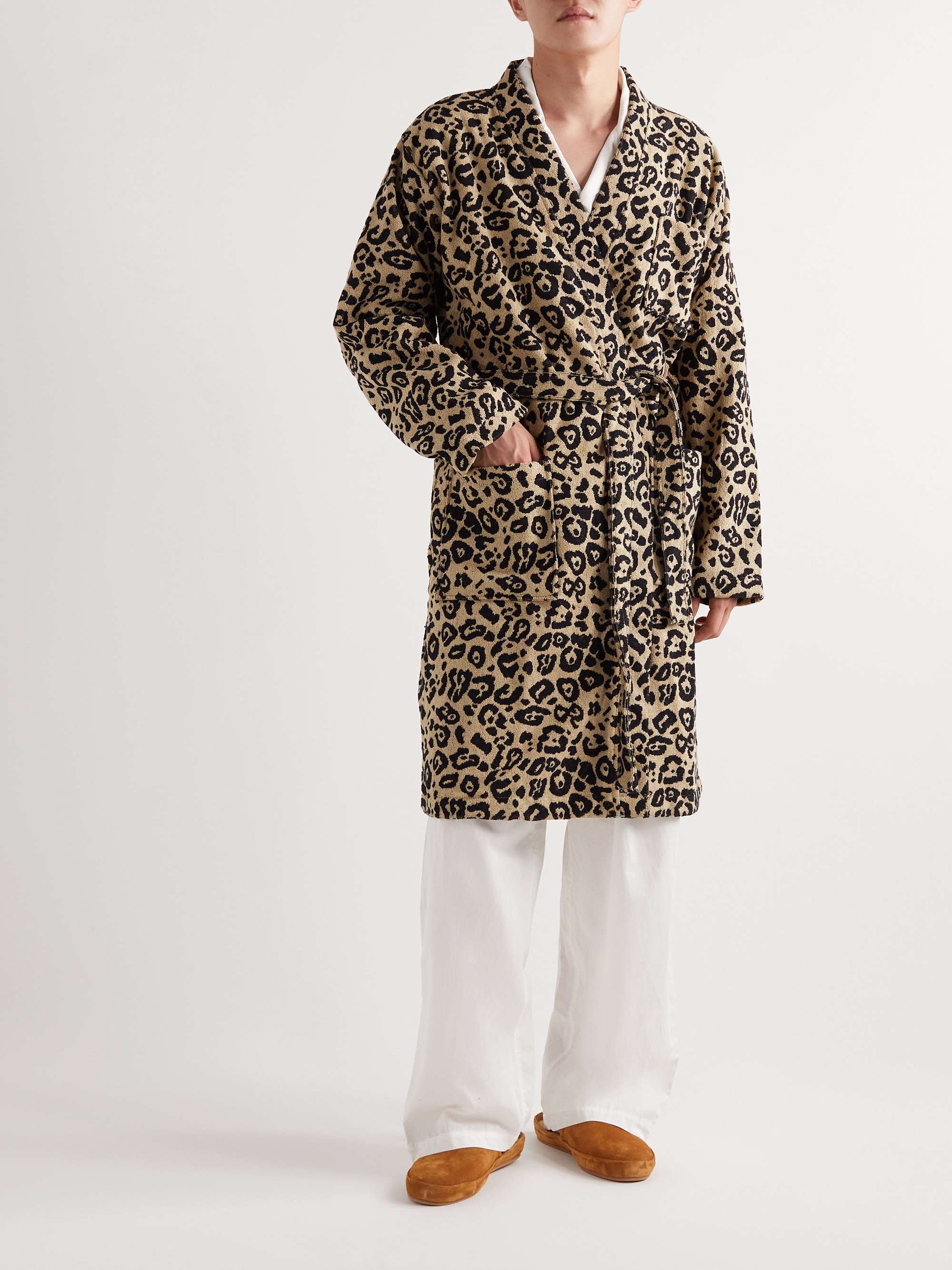 OAS The Leo Leopard-Print Cotton-Terry Robe | MR PORTER