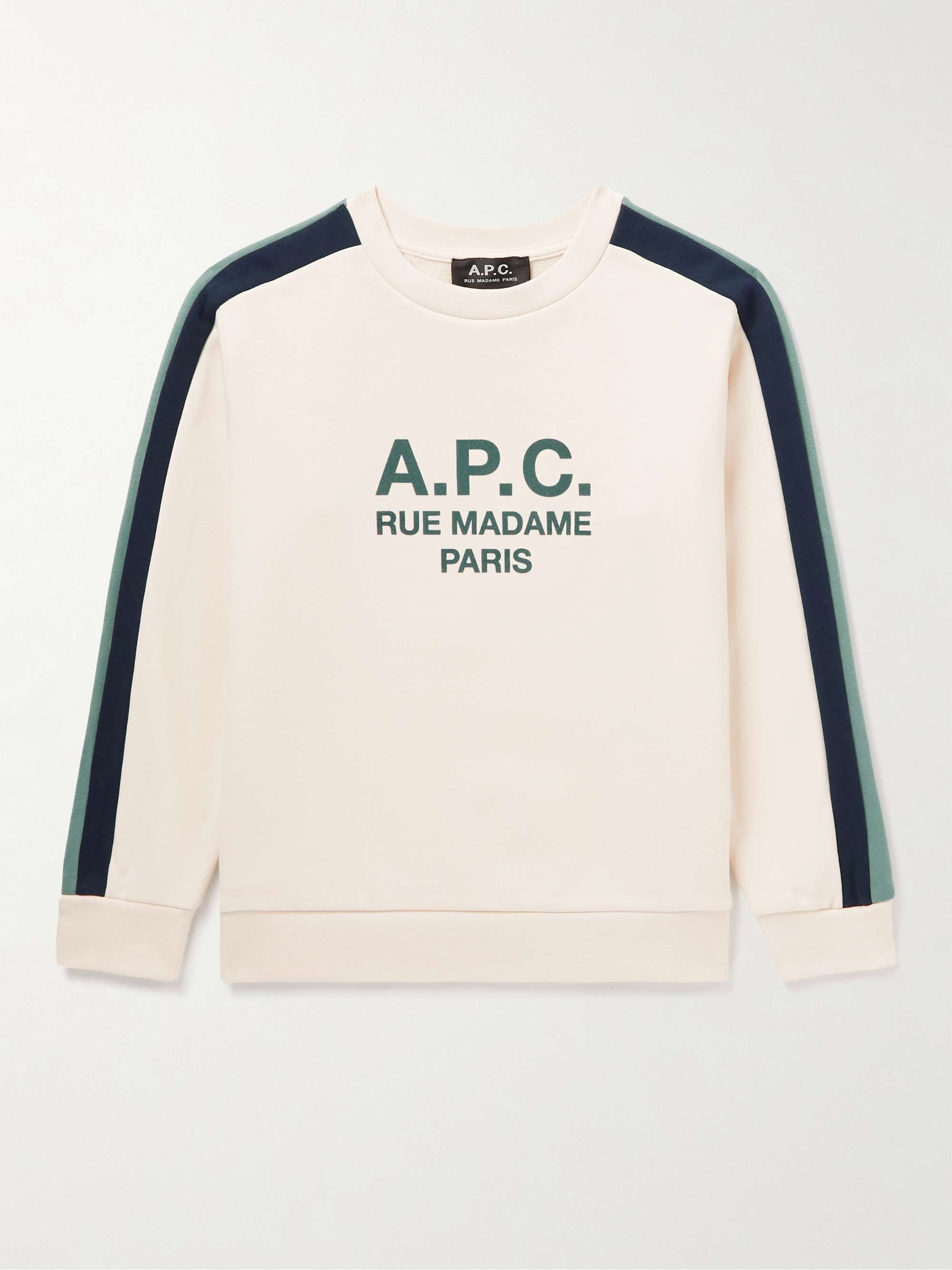 A.P.C KIDS Jani Striped Logo-Print Cotton-Jersey Sweater for Men | MR PORTER