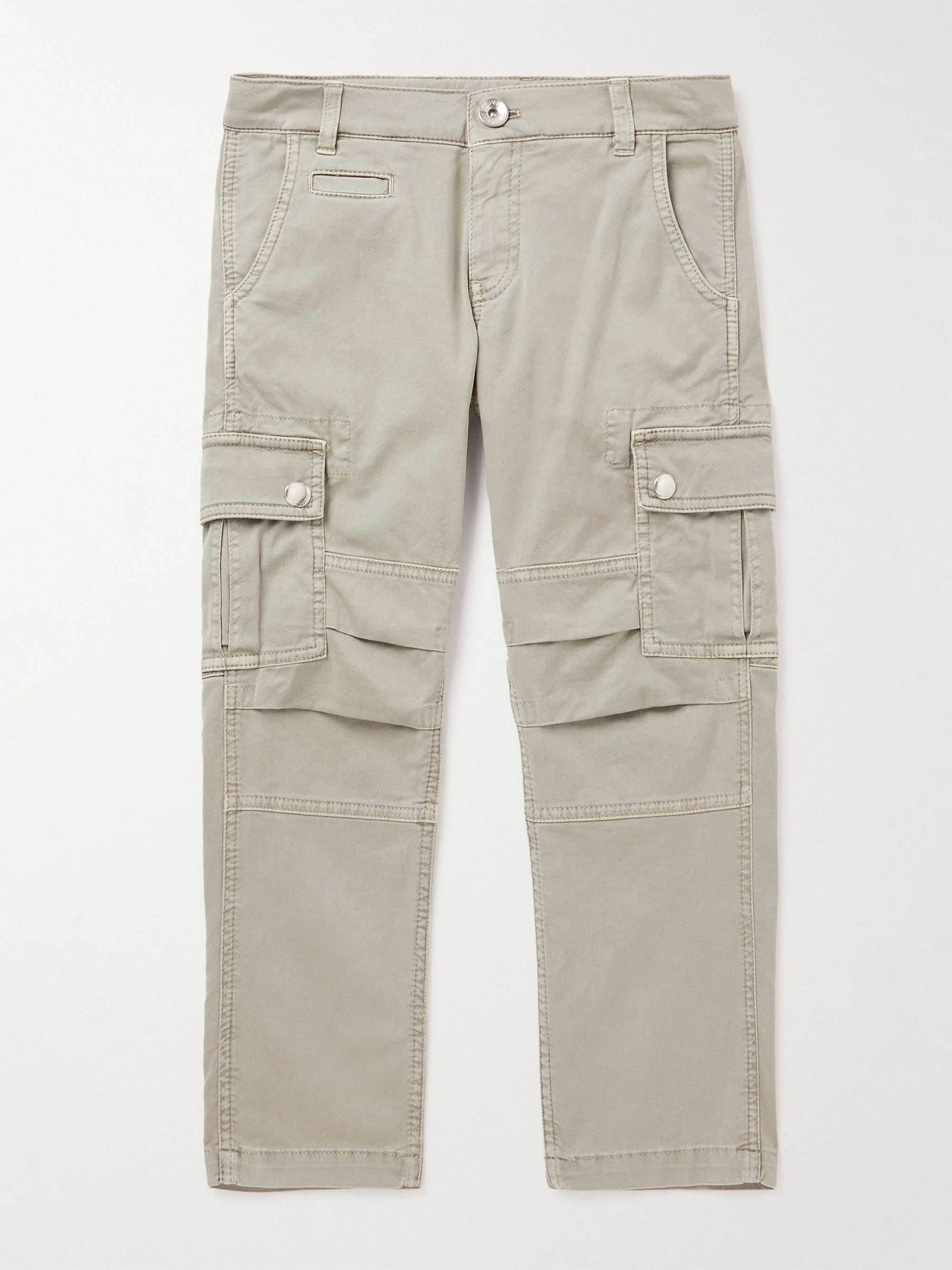 BRUNELLO CUCINELLI KIDS Ages 4-7 Cotton-Blend Gabardine Cargo Trousers ...