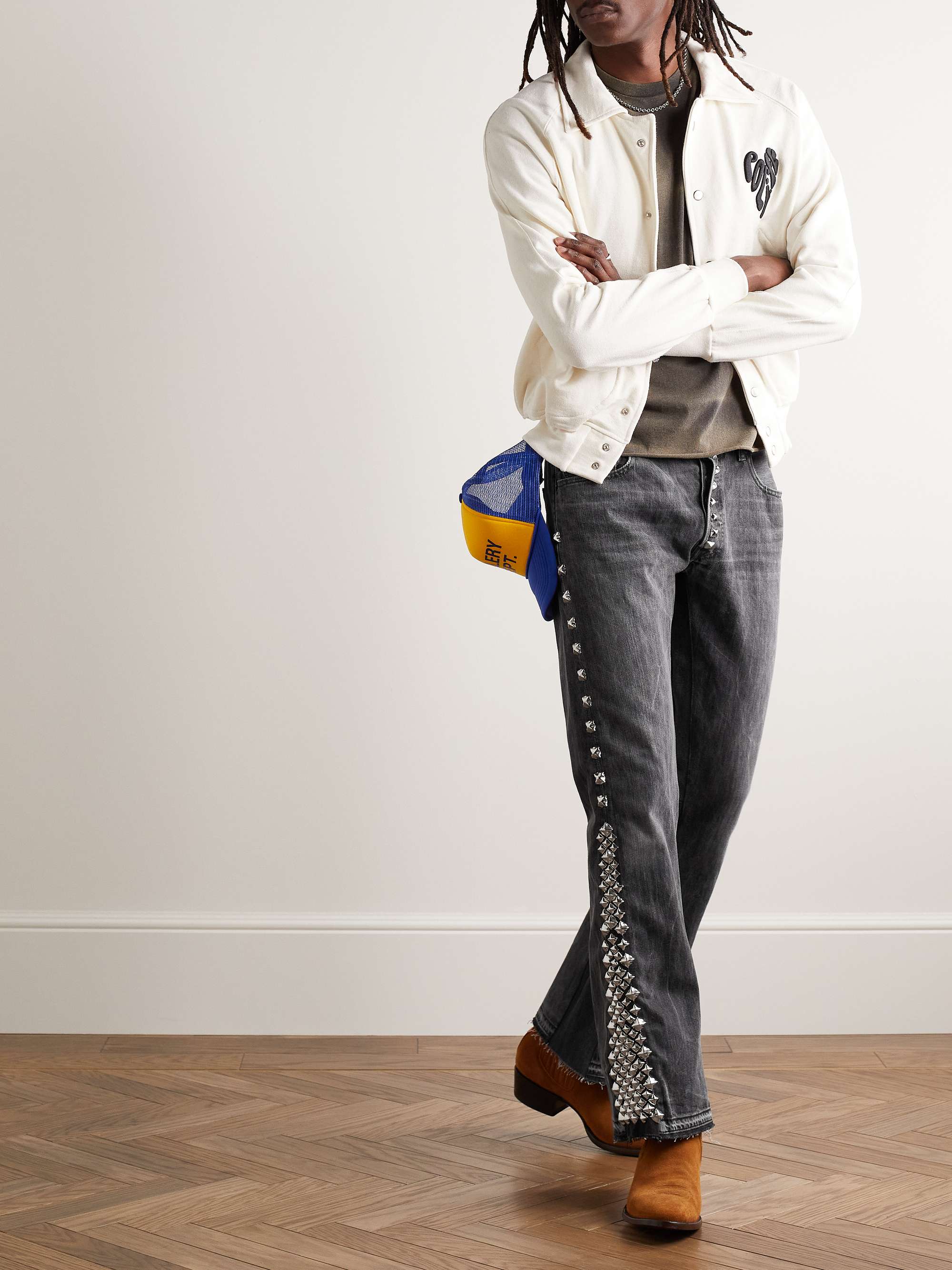 GALLERY DEPT. LA Slim-Fit Flared Frayed Studded Jeans | MR PORTER