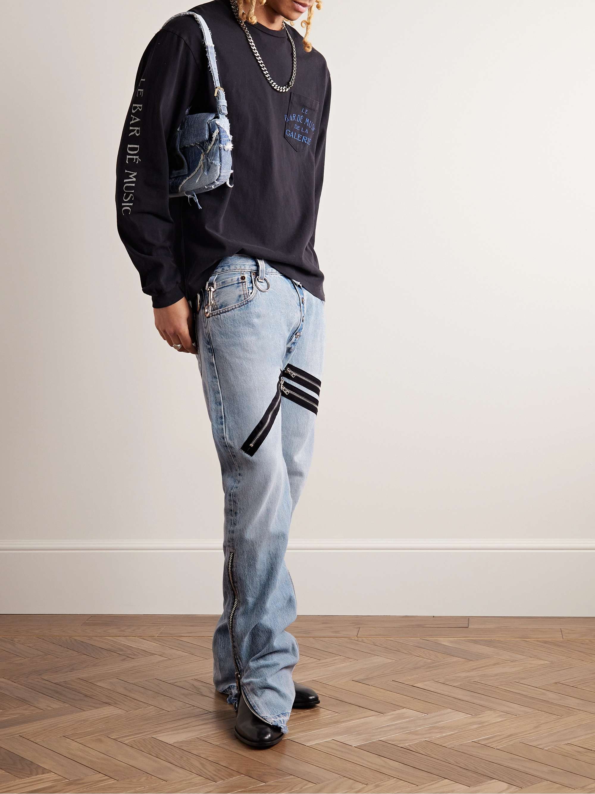 GALLERY DEPT. Weapon World Slim-Fit Straight-Leg Embellished Distressed  Jeans for Men | MR PORTER