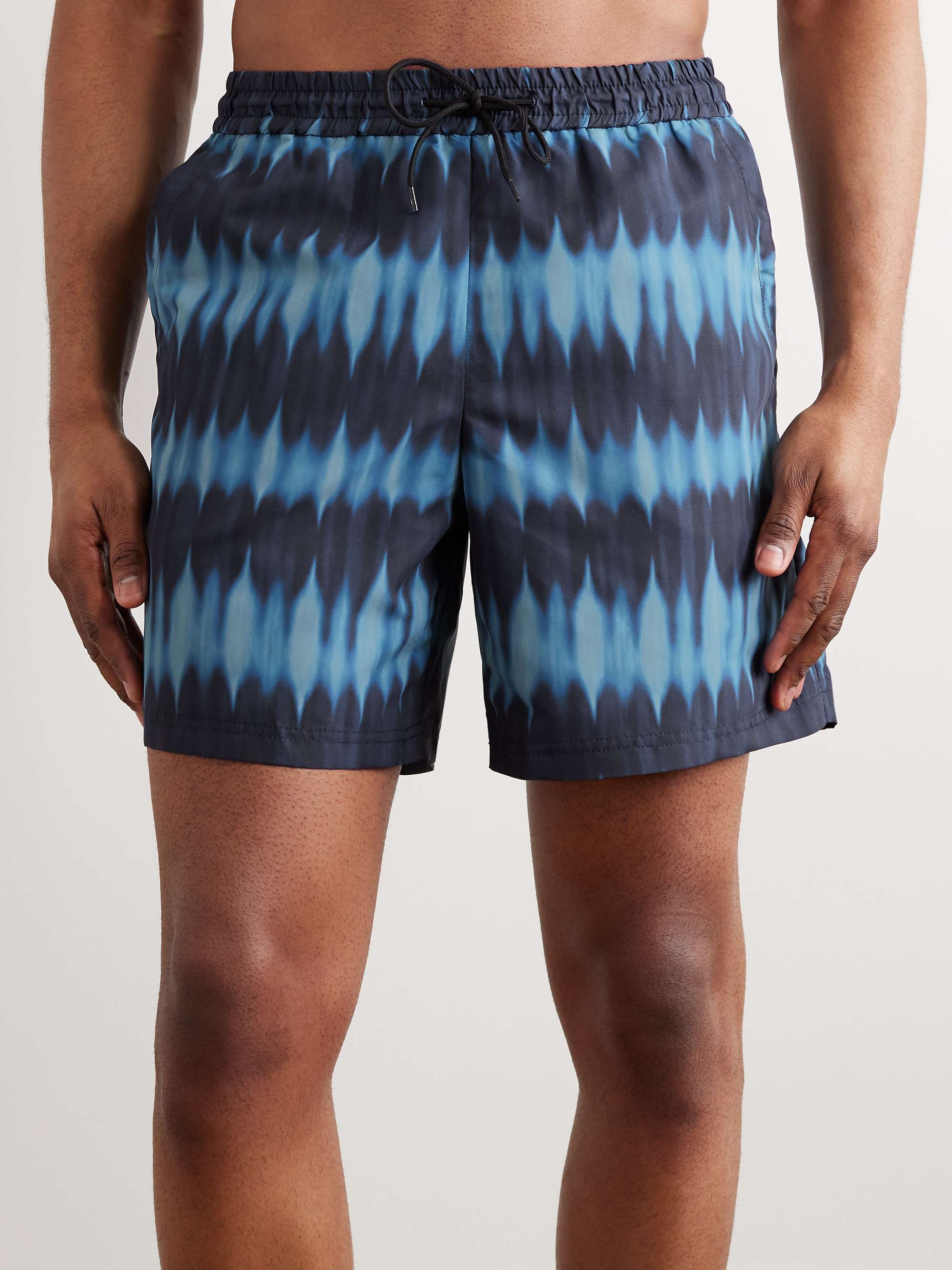 A.P.C. Straight-Leg Mid-Length Striped Printed Swim Shorts for Men | MR  PORTER