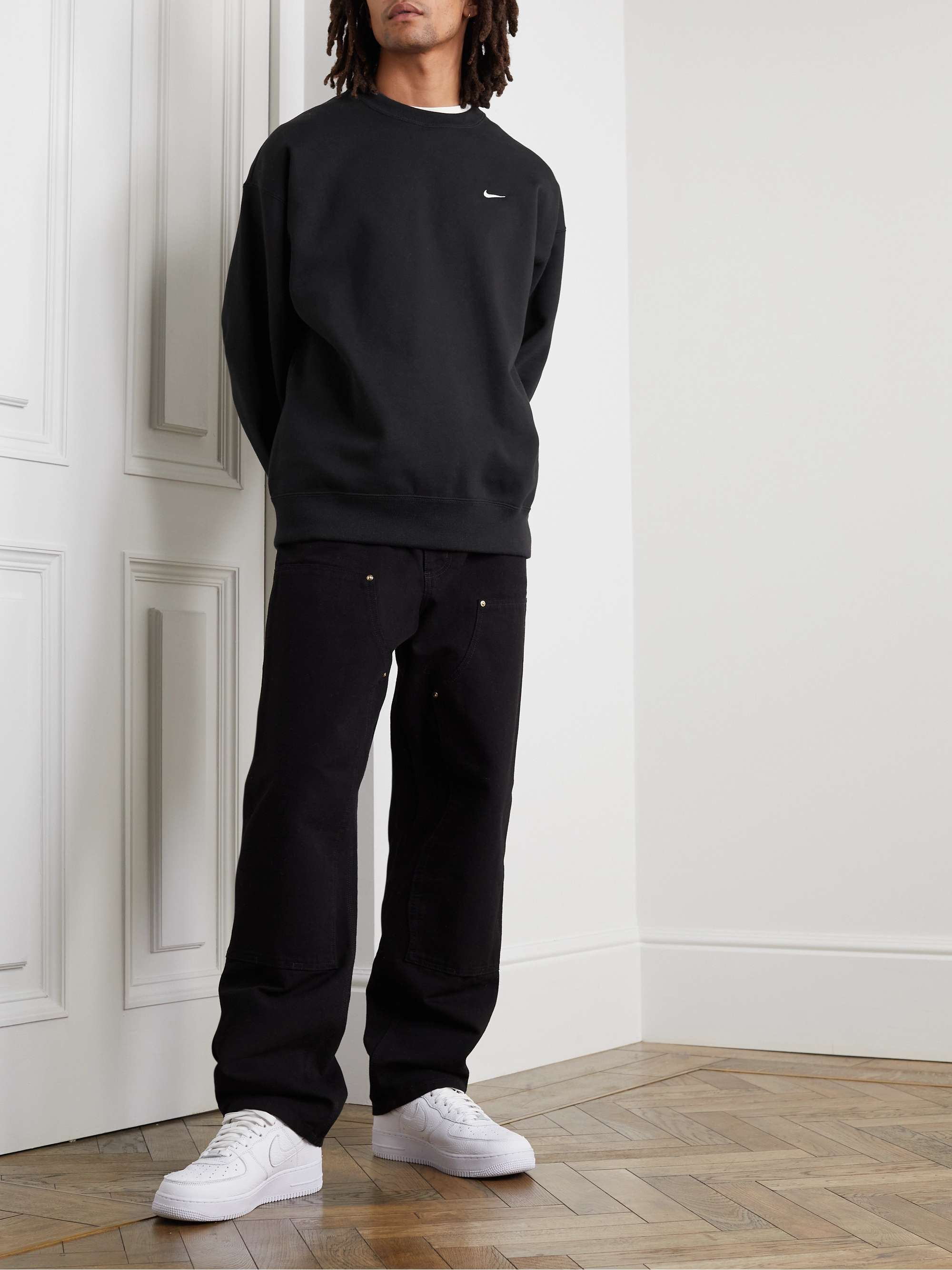NIKE Logo-Embroidered Cotton-Blend Jersey Sweatshirt for Men | MR PORTER