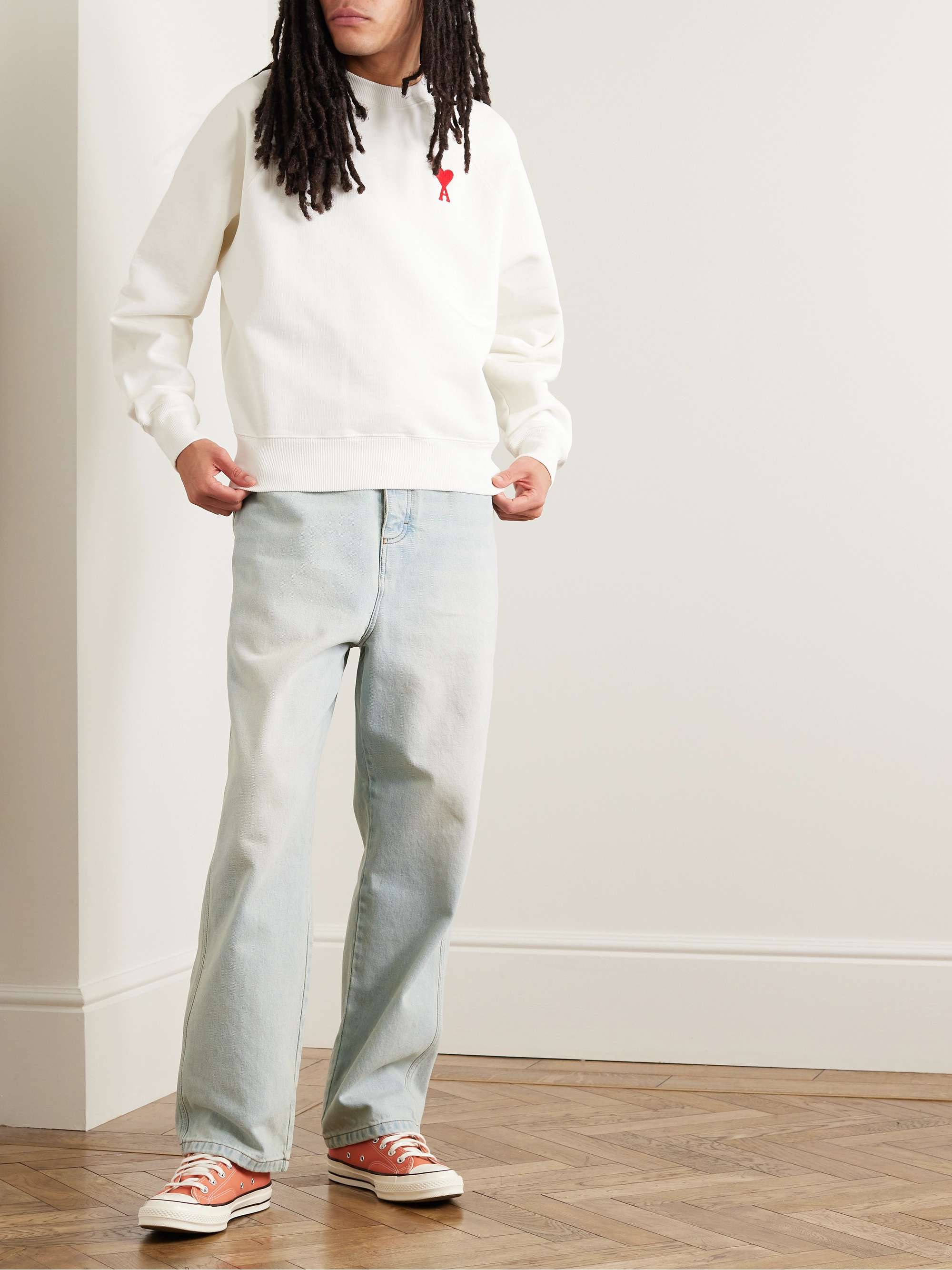 Men Jersey MR Sweatshirt AMI | for PARIS Logo-Embroidered PORTER Stretch-Cotton