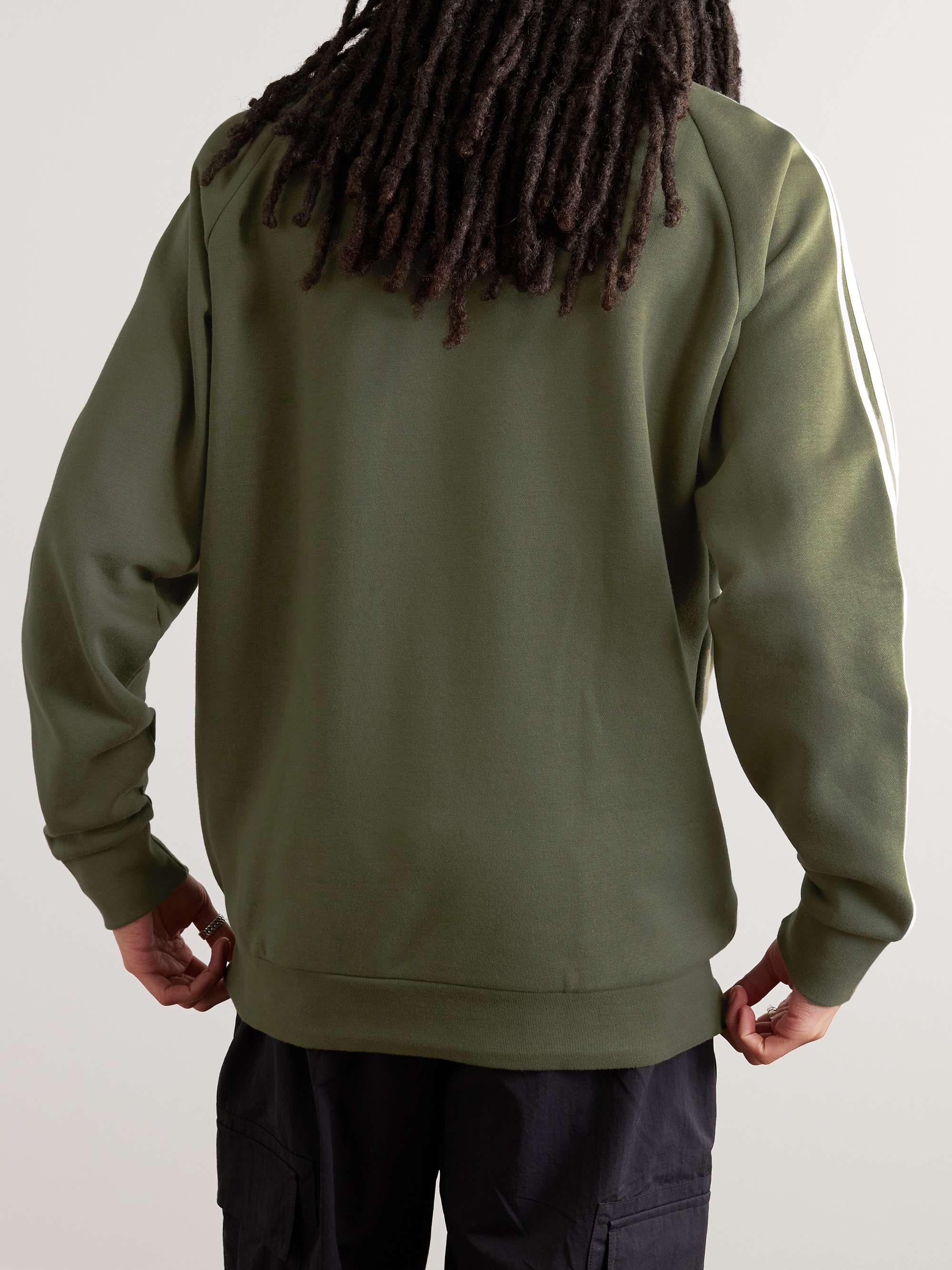 ADIDAS ORIGINALS Striped Cotton-Blend Jersey Sweatshirt | MR PORTER