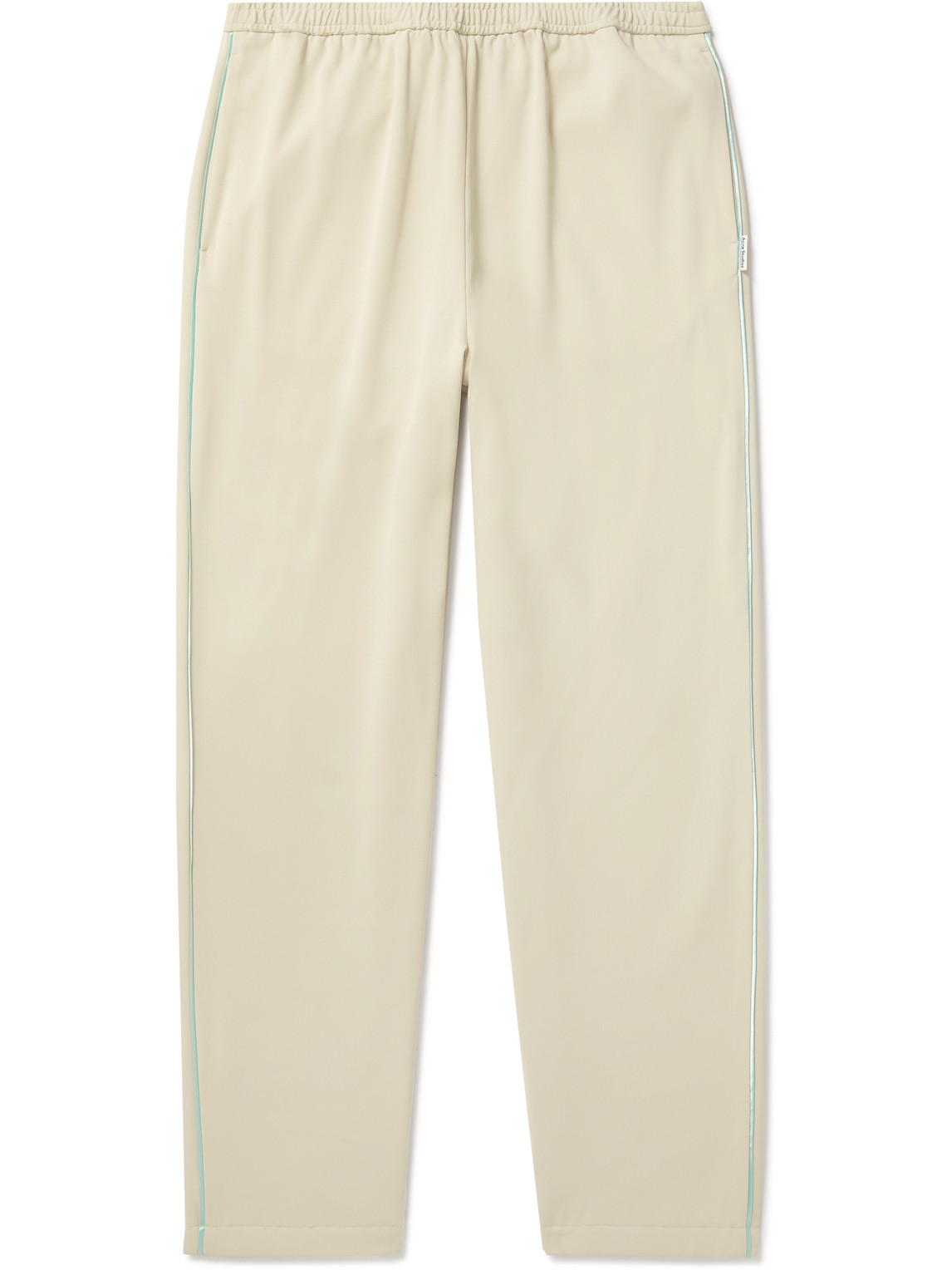 ACNE STUDIOS TAPERED SATIN-TRIMMED TWILL DRAWSTRING TROUSERS