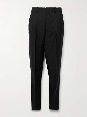 Cropped Slim-Fit Striped Virgin Wool and Mohair-Blend Trousers
