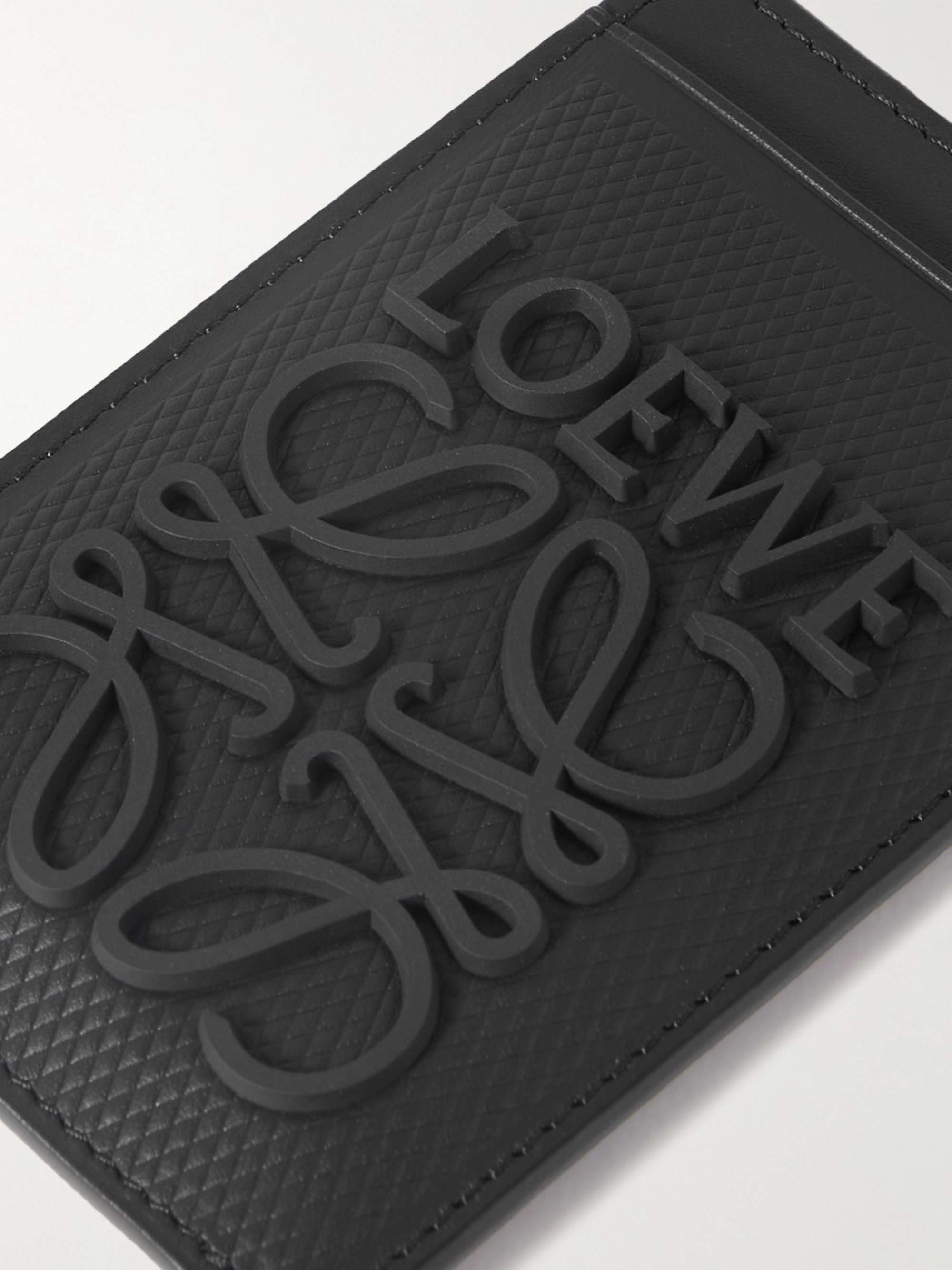 LOEWE Logo-Appliquéd Textured-Leather Cardholder for Men | MR PORTER