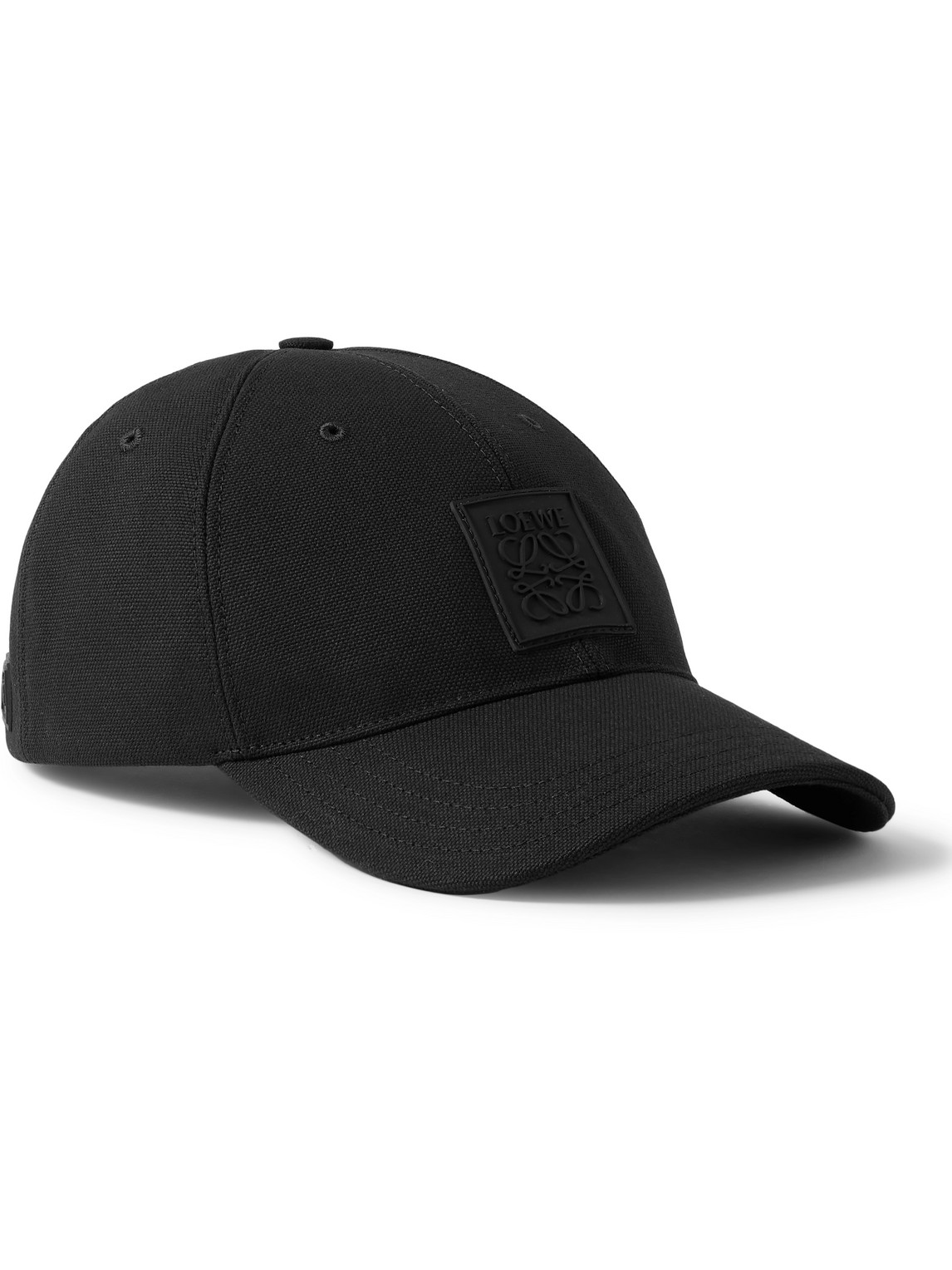 Loewe Logo-appliquéd Cotton-piqué Baseball Cap In Black