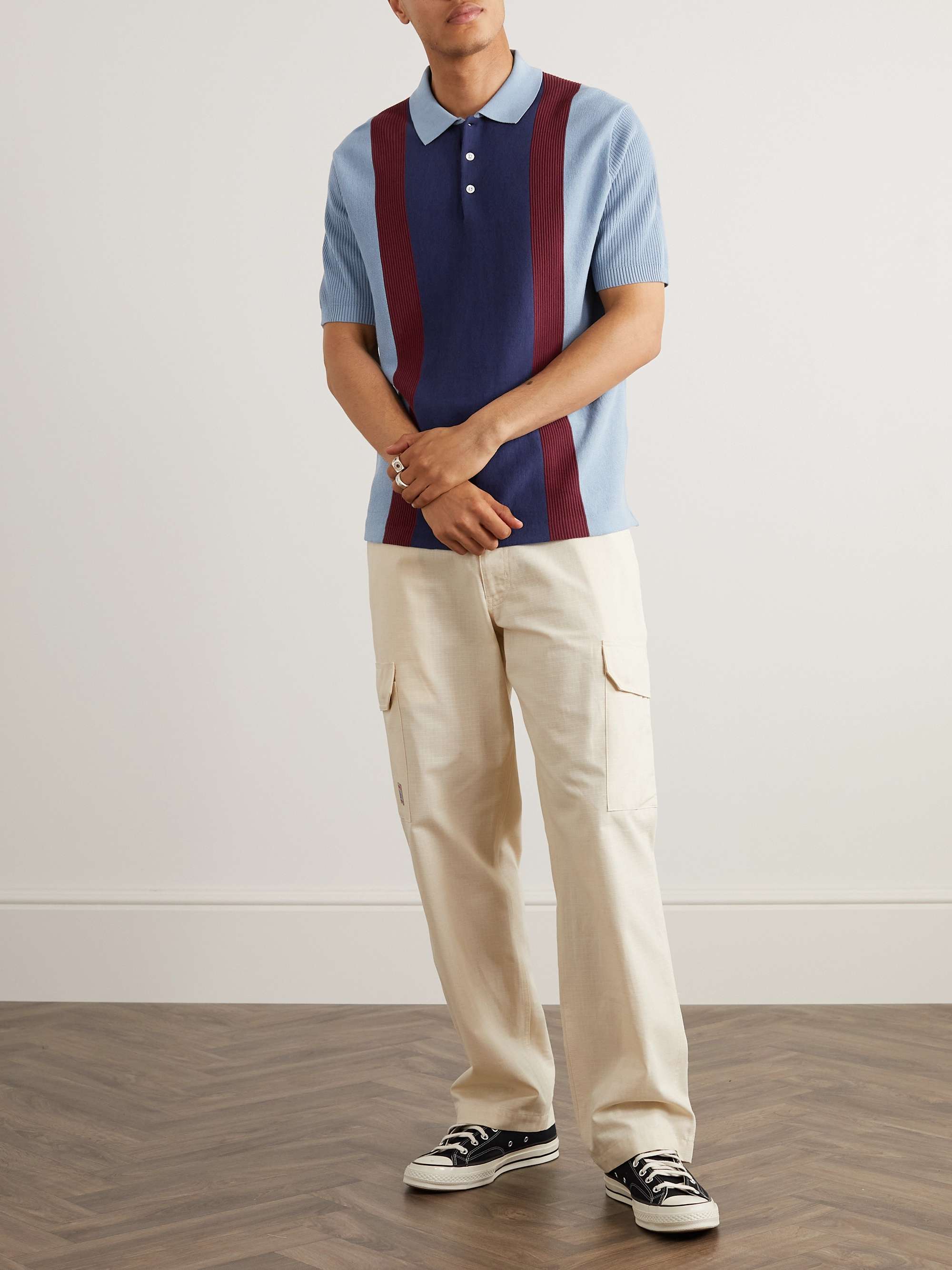 BEAMS PLUS Striped Wool Polo Shirt for Men | MR PORTER