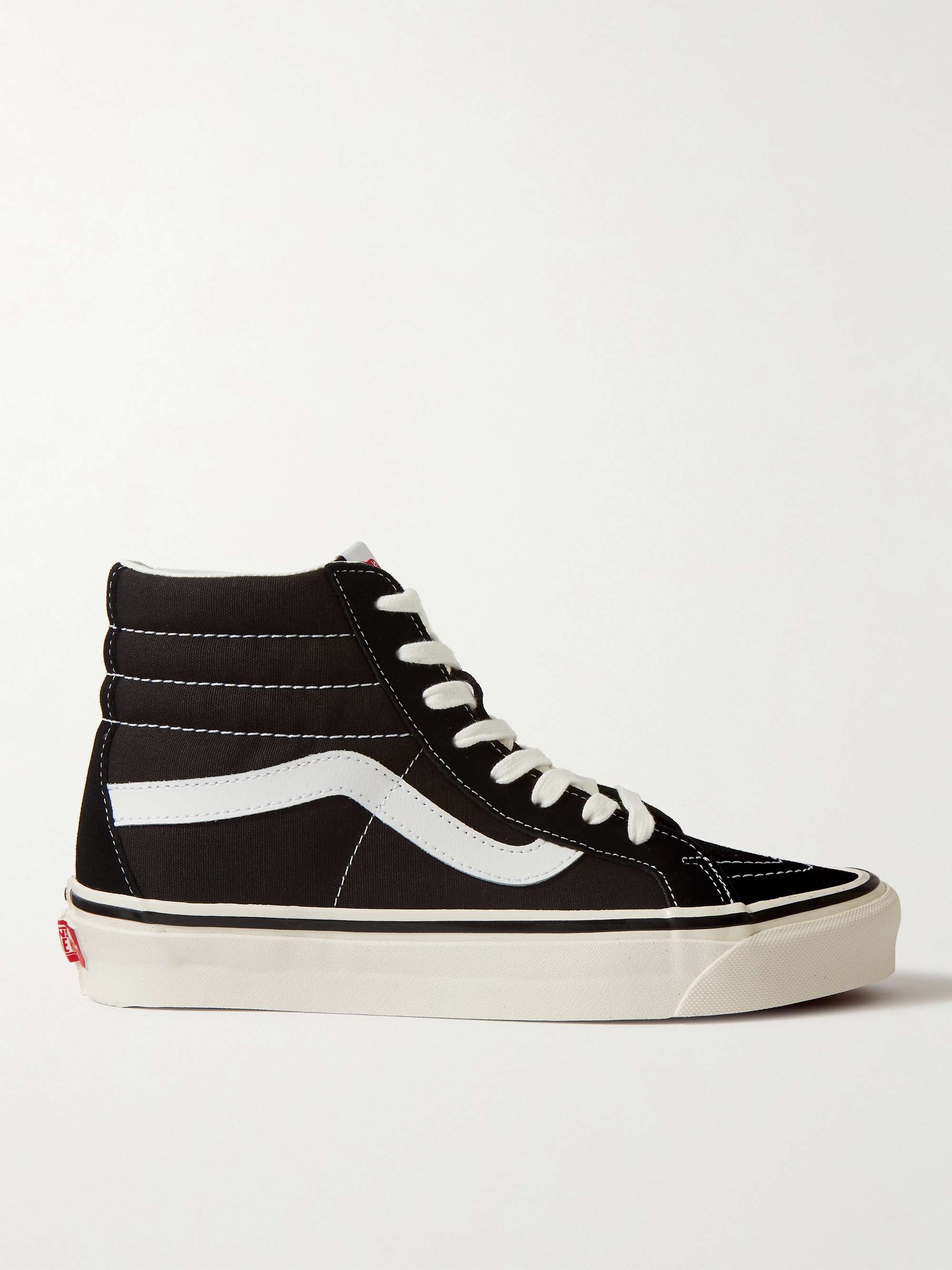 VANS SK8-HI Leather-Trimmed Suede and Canvas High-Top Sneakers | MR PORTER